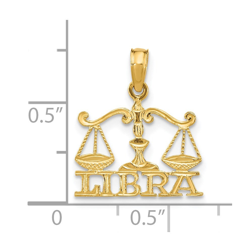 14K Gold LIBRA Scales of Justice Zodiac Charm - Charlie & Co. Jewelry