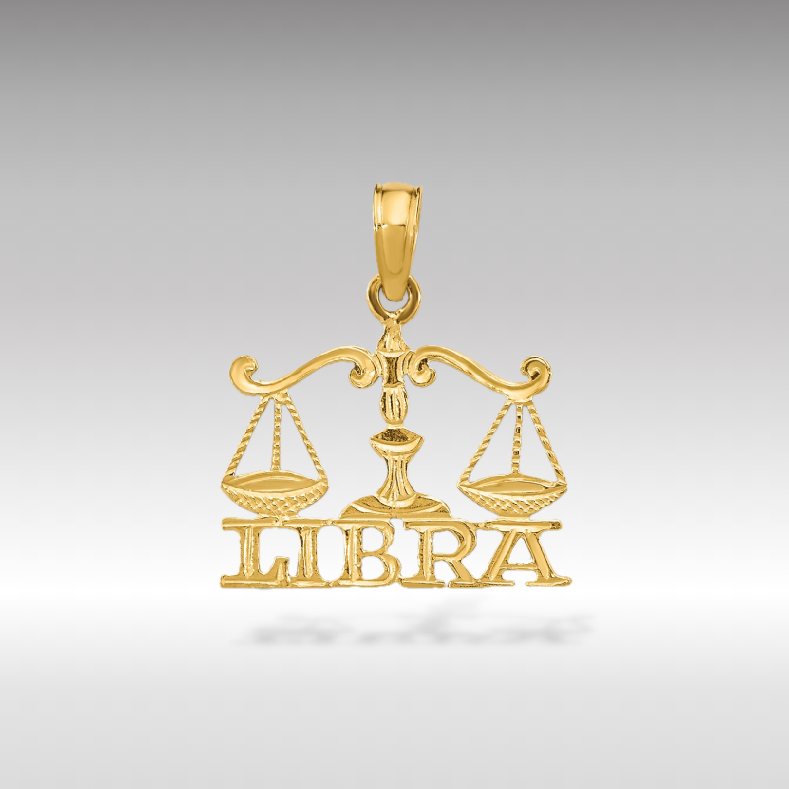 14K Gold LIBRA Scales of Justice Zodiac Charm - Charlie & Co. Jewelry