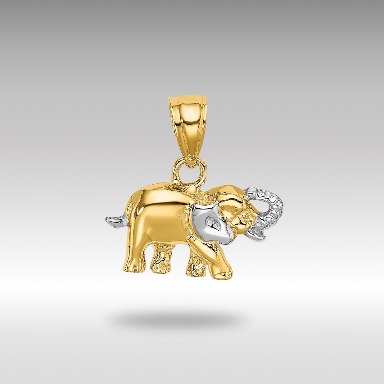 Gold Elephant Necklace Pendant Model-K9036 - Charlie & Co. Jewelry