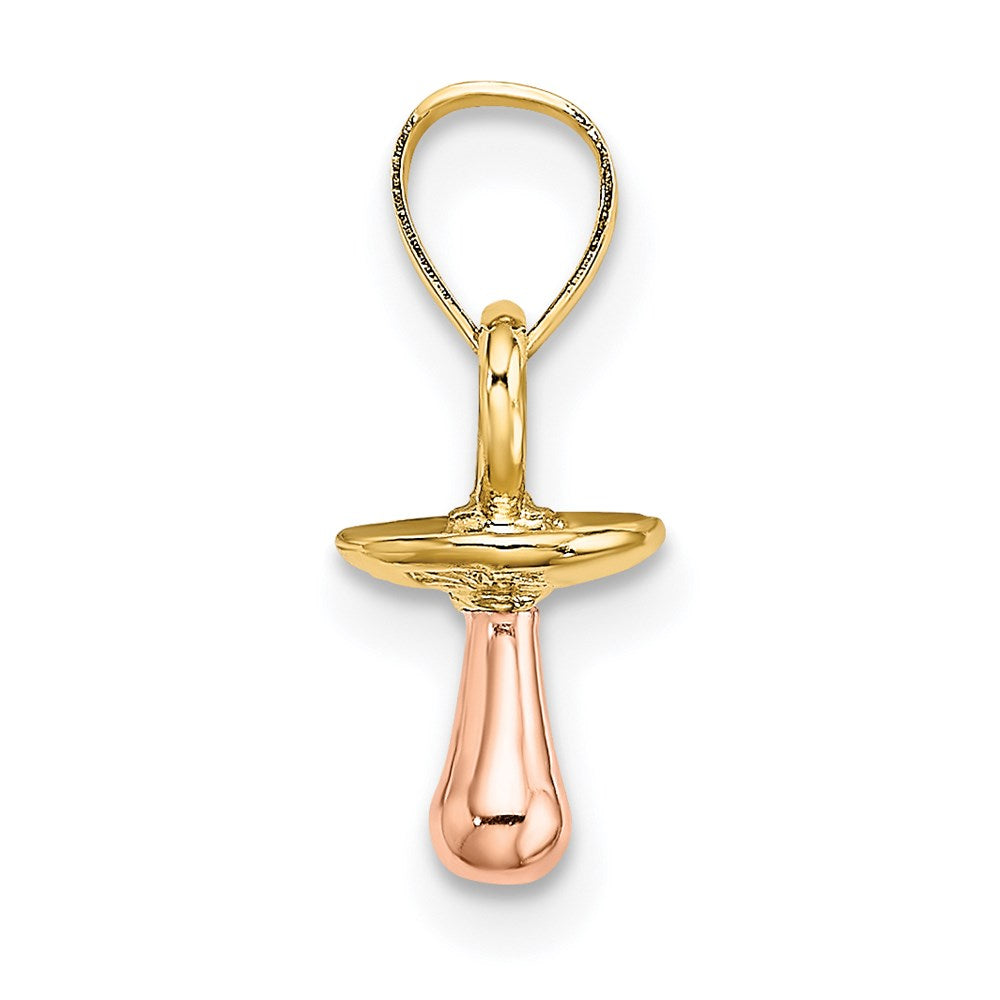 14K Gold Two-Tone 3D Pacifier Pendant - Charlie & Co. Jewelry