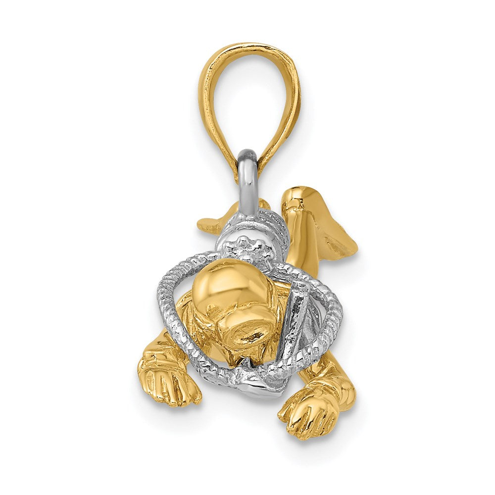 14K Gold 3D Male Scuba Diver Pendant - Charlie & Co. Jewelry