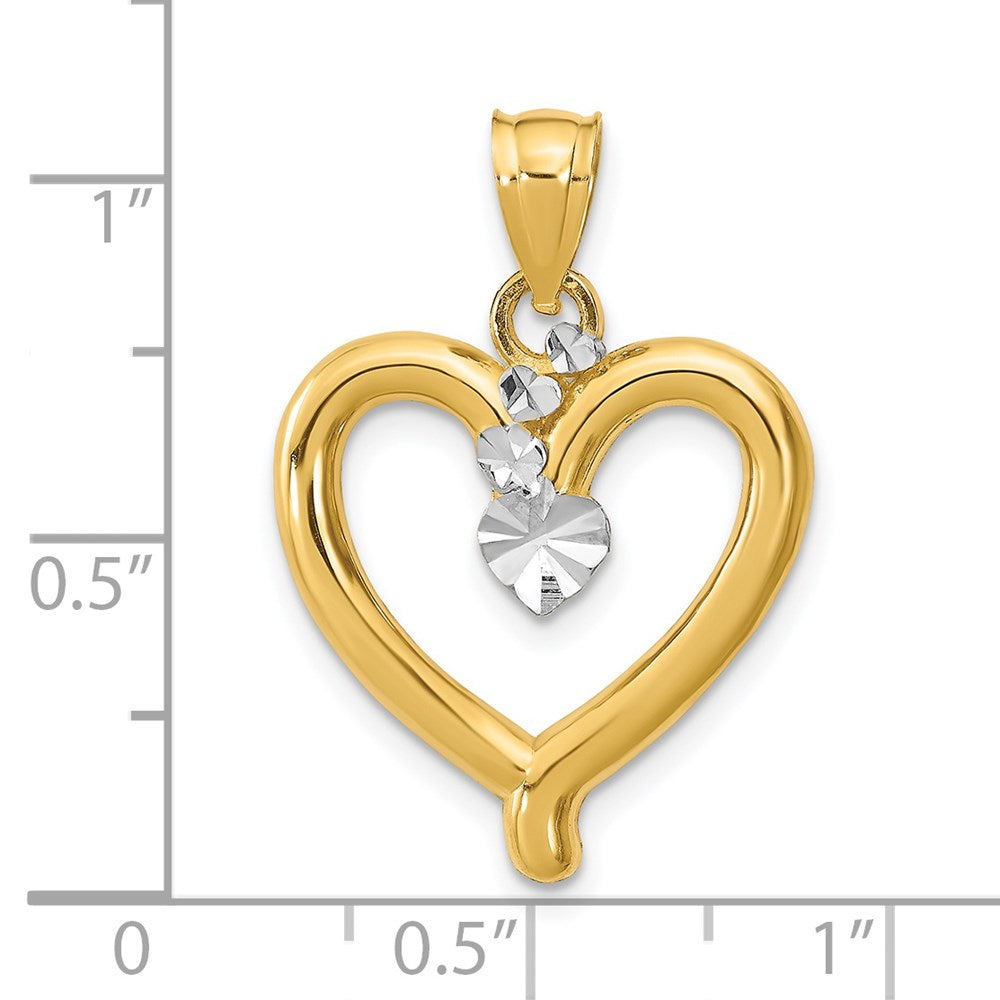 Gold Diamond-cut Heart Charm Necklace - Model K9295 - Charlie & Co. Jewelry