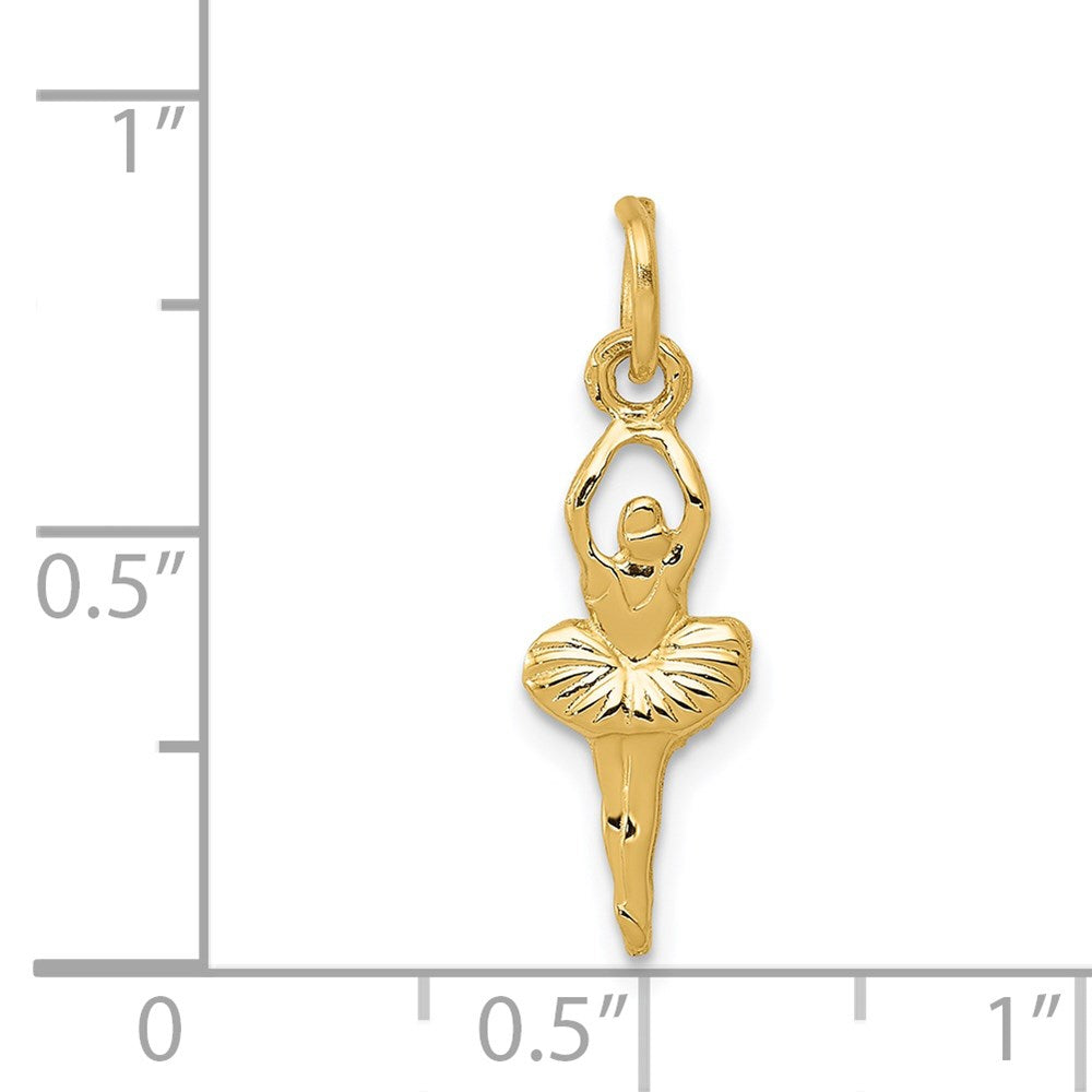 14K Gold Ballerina Necklace Charm - Charlie & Co. Jewelry