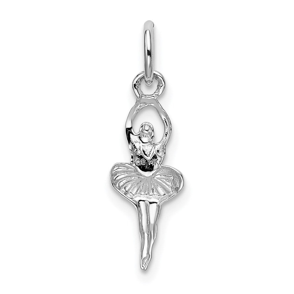 14K White Gold Ballerina Necklace Charm - Charlie & Co. Jewelry