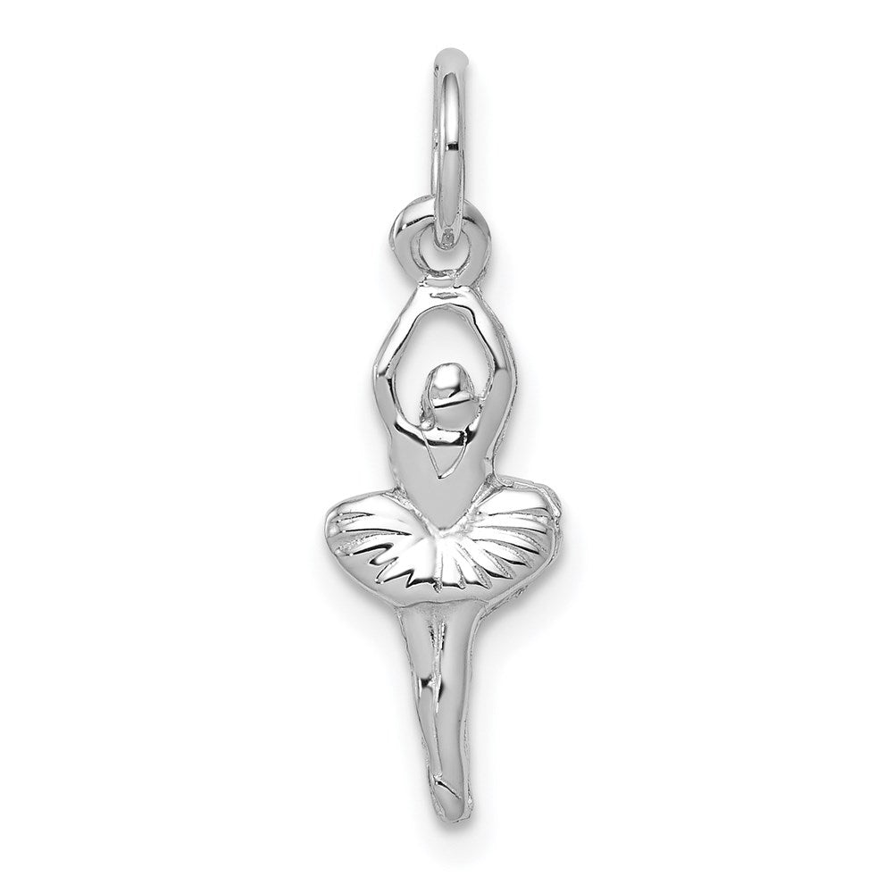 14K White Gold Ballerina Necklace Charm - Charlie & Co. Jewelry