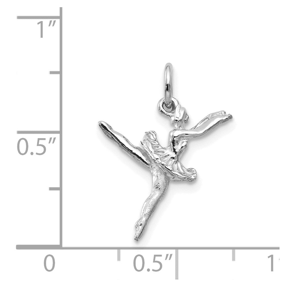14K White Gold Polished 3-D Ballerina Necklace Charm - Charlie & Co. Jewelry