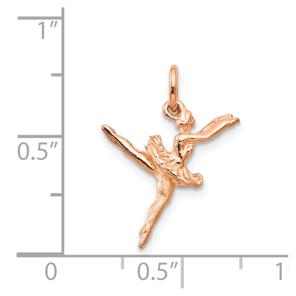 14K Rose Gold Polished 3-D Ballerina Necklace Charm - Charlie & Co. Jewelry