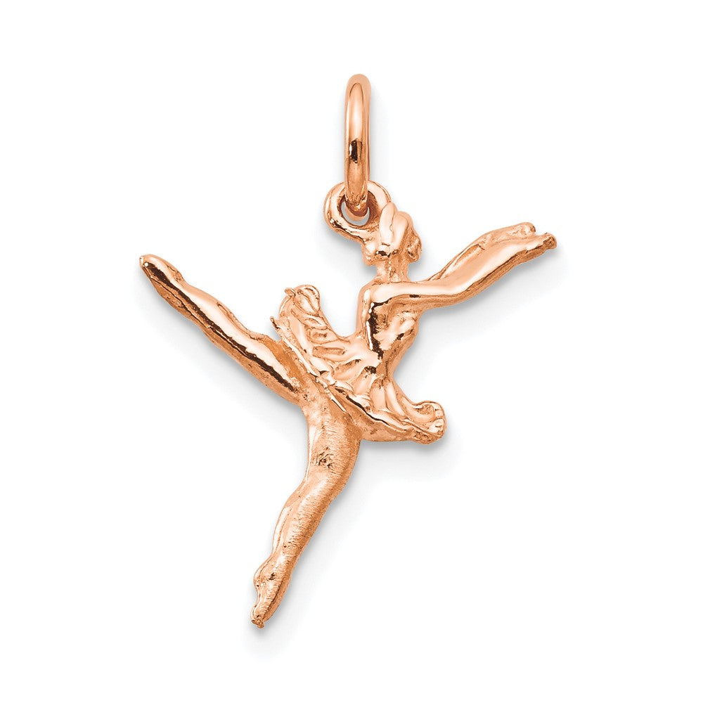 14K Rose Gold Polished 3-D Ballerina Necklace Charm - Charlie & Co. Jewelry