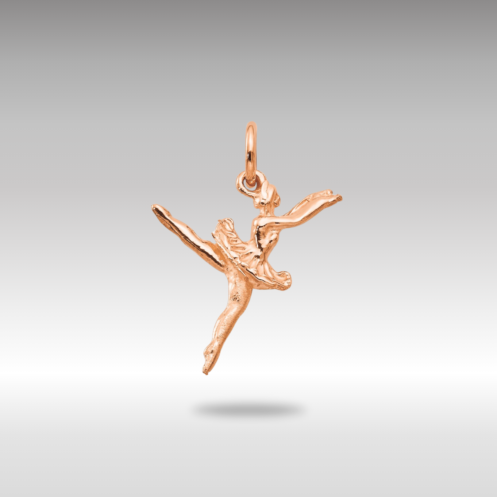 Rose Gold Polished 3-D Ballerina Necklace Pendant - Charlie & Co. Jewelry