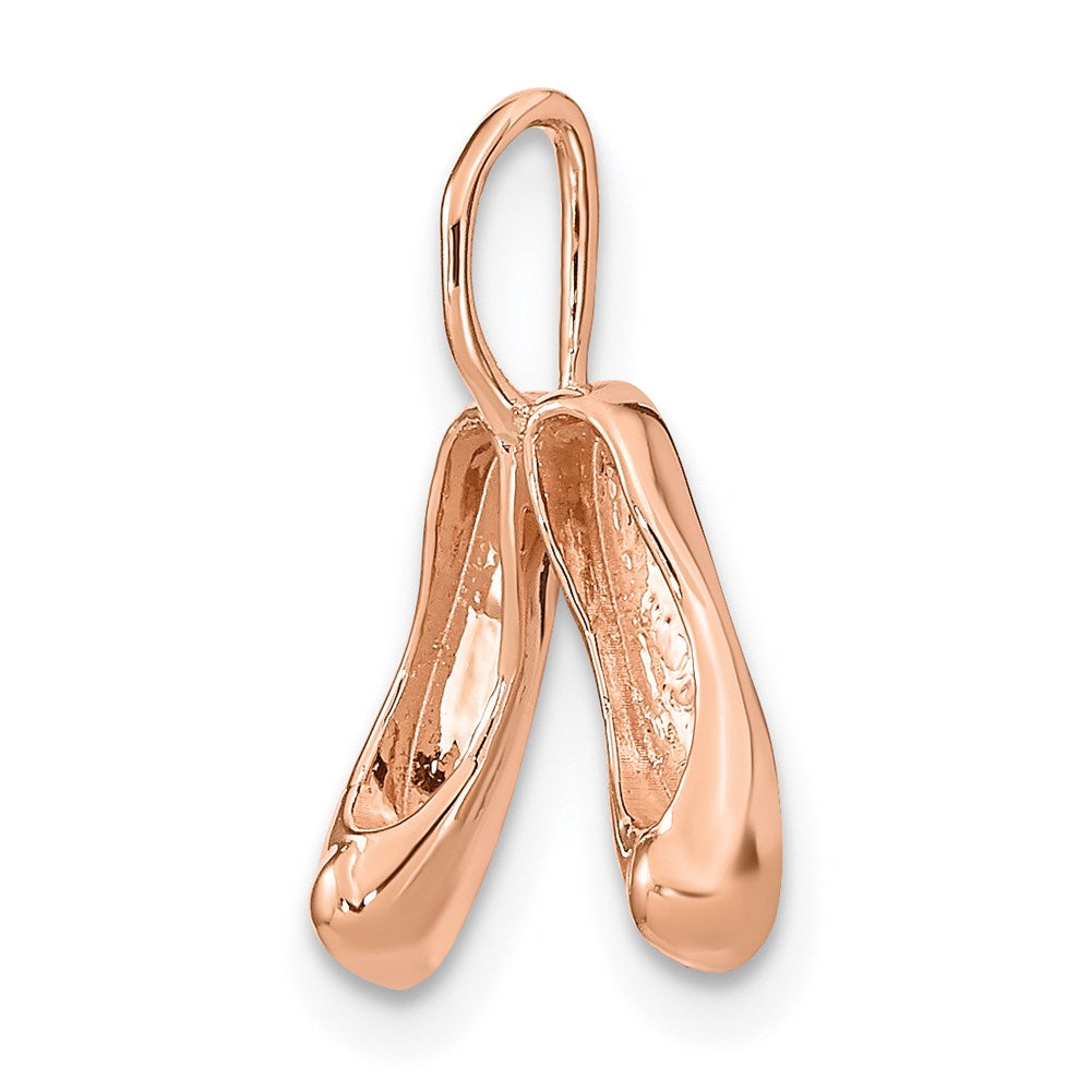 14K Rose Gold Ballet Slippers Necklace Charm - Charlie & Co. Jewelry