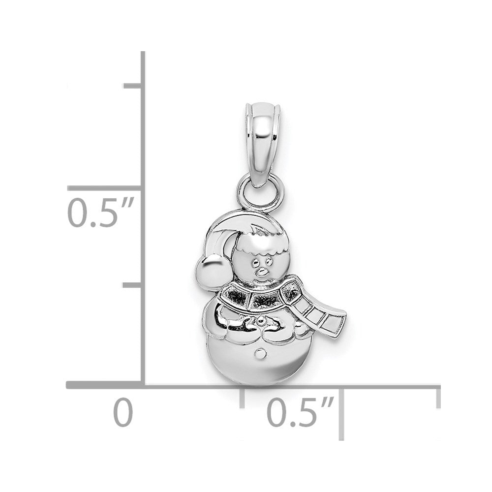 14K White Gold Charming Snowman Pendant - Charlie & Co. Jewelry