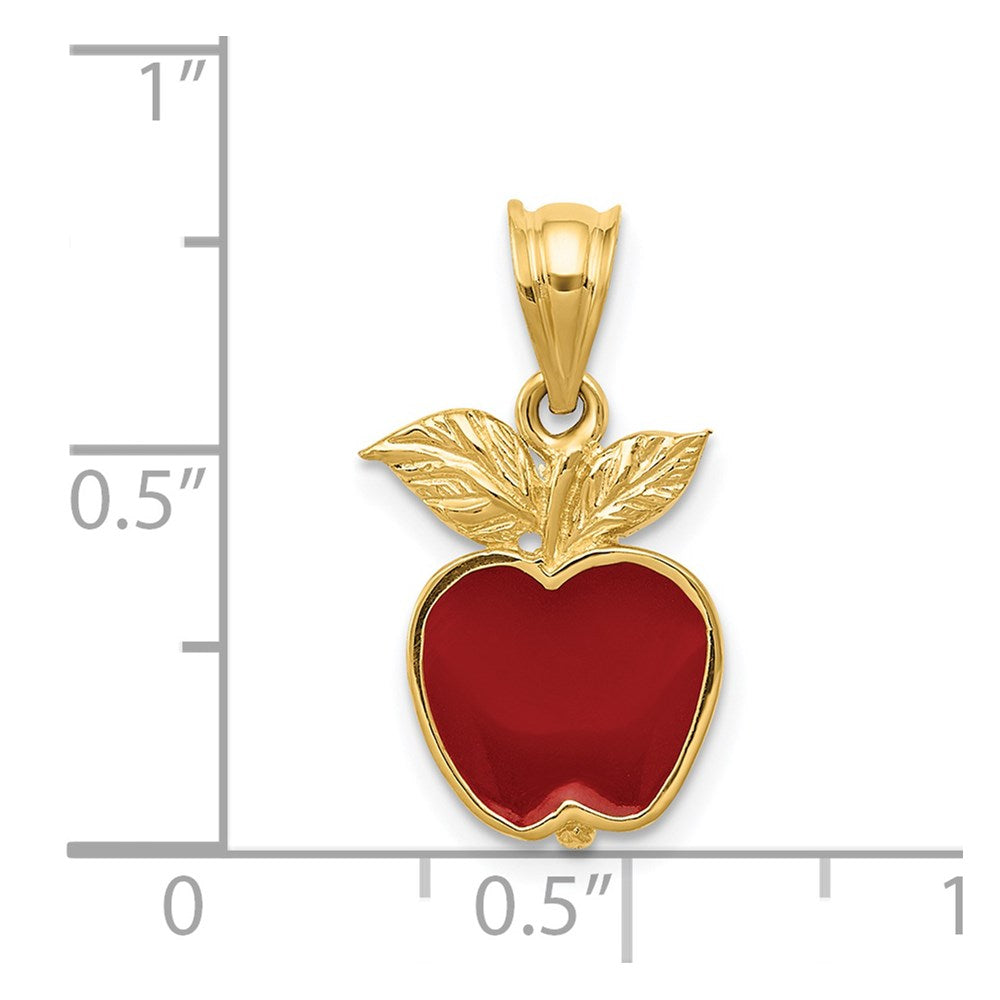 Charlie & Co Jewelry | 14k Polished Red Enameled Apple Pendant - Model K974