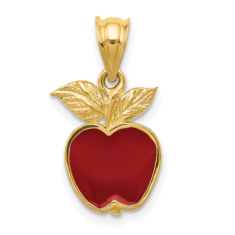 Charlie & Co Jewelry | 14k Polished Red Enameled Apple Pendant - Model K974