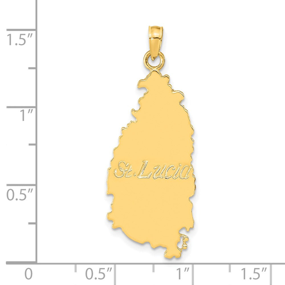 Charlie & Co Jewelry | 14k St. Lucia Island Map Pendant - Model K9755