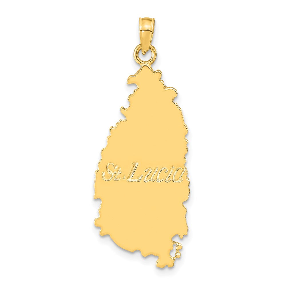 Charlie & Co Jewelry | 14k St. Lucia Island Map Pendant - Model K9755