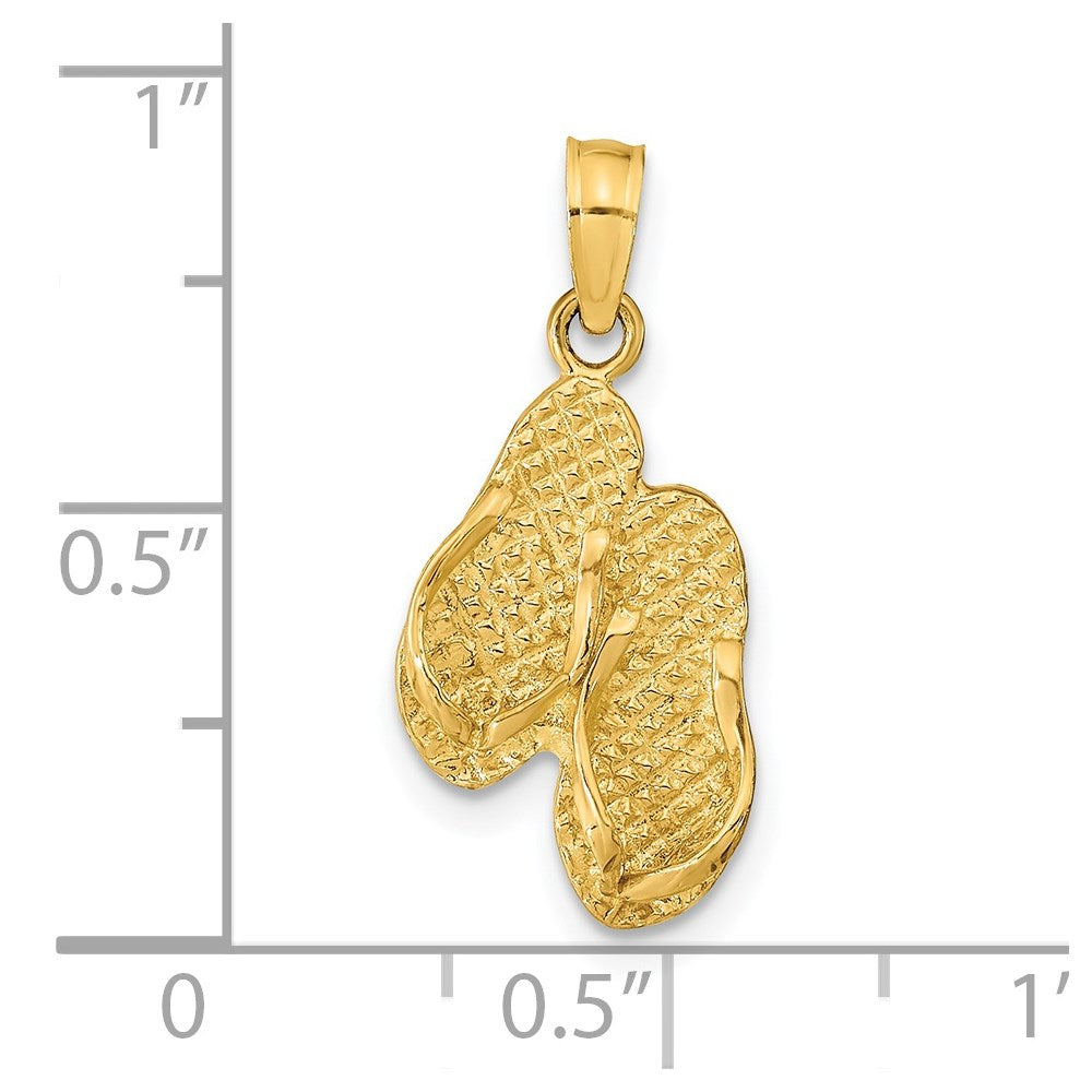 Charlie & Co Jewelry | 14k St. George Island Reversible Flip Flops Pendant - Model K9764
