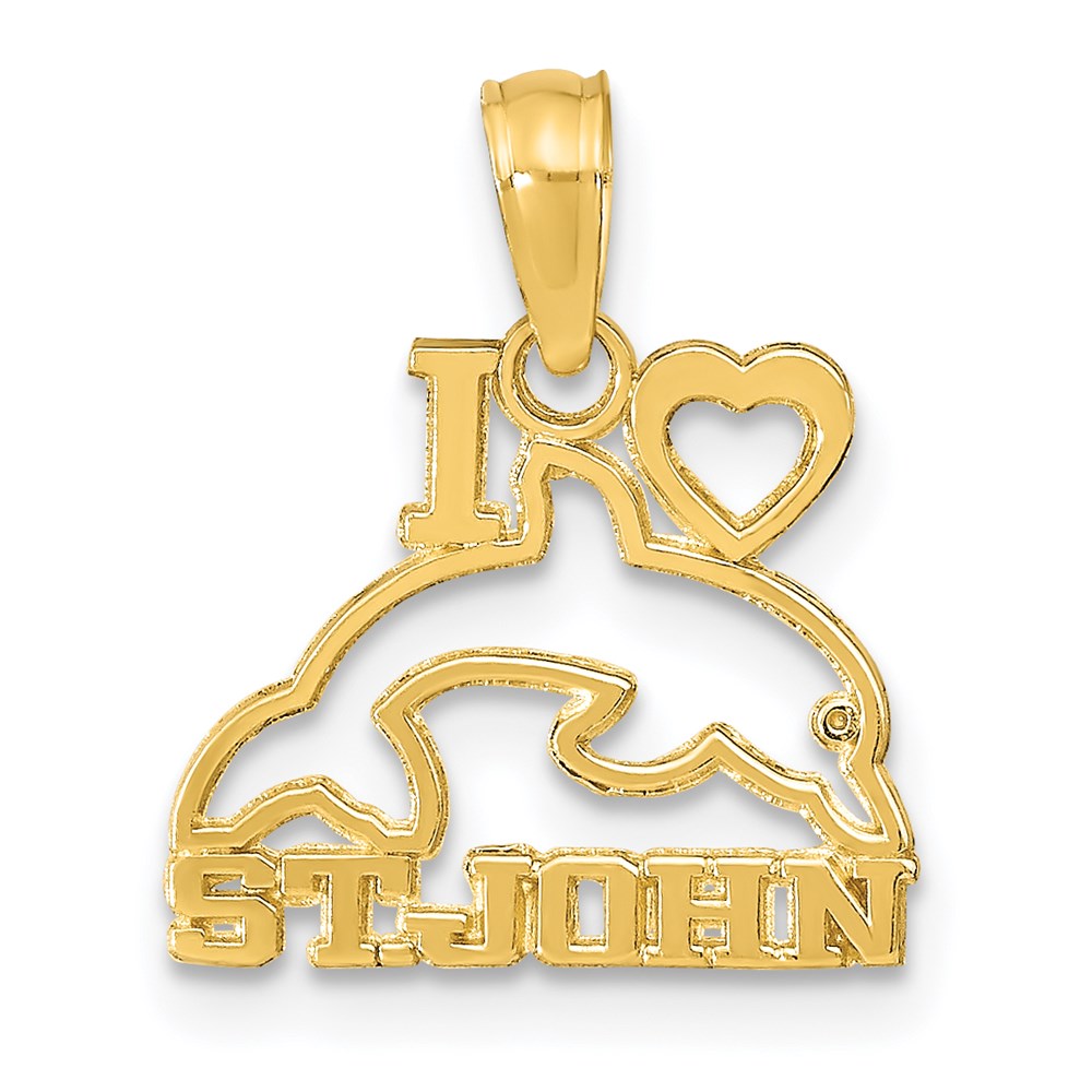 Charlie & Co Jewelry | 14k I Heart St. John W/dolphin Pendant - Model K9771
