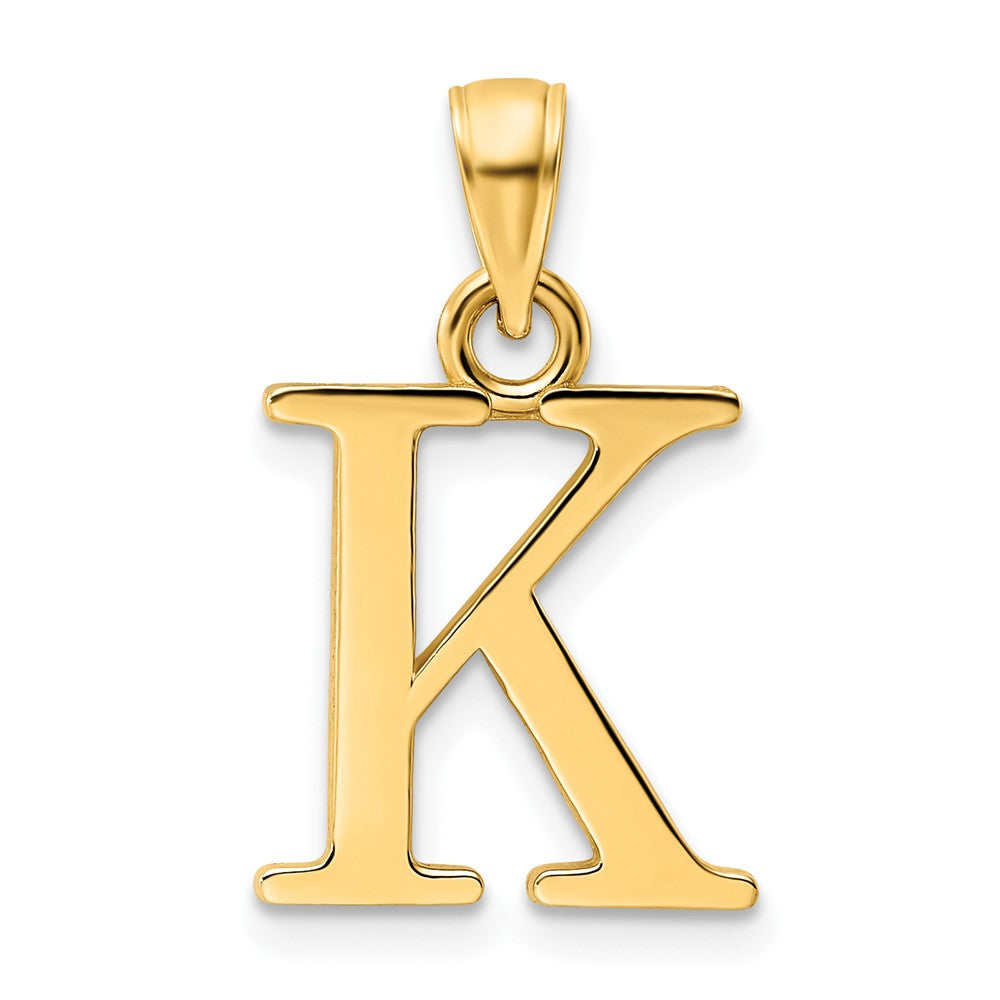 Charlie & Co Jewelry | 14k Polished Letter K Pendant - Model K9810K
