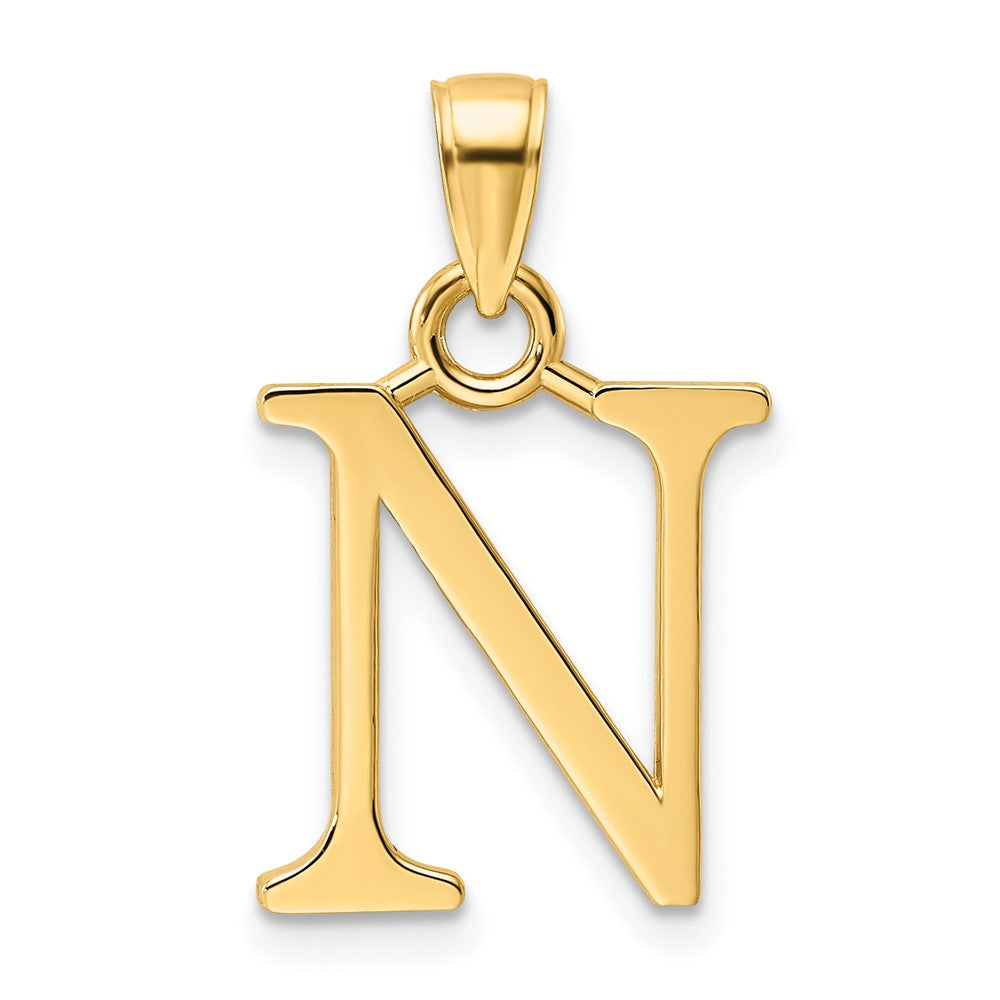 Charlie & Co Jewelry | 14k Polished Letter N Pendant - Model K9810N