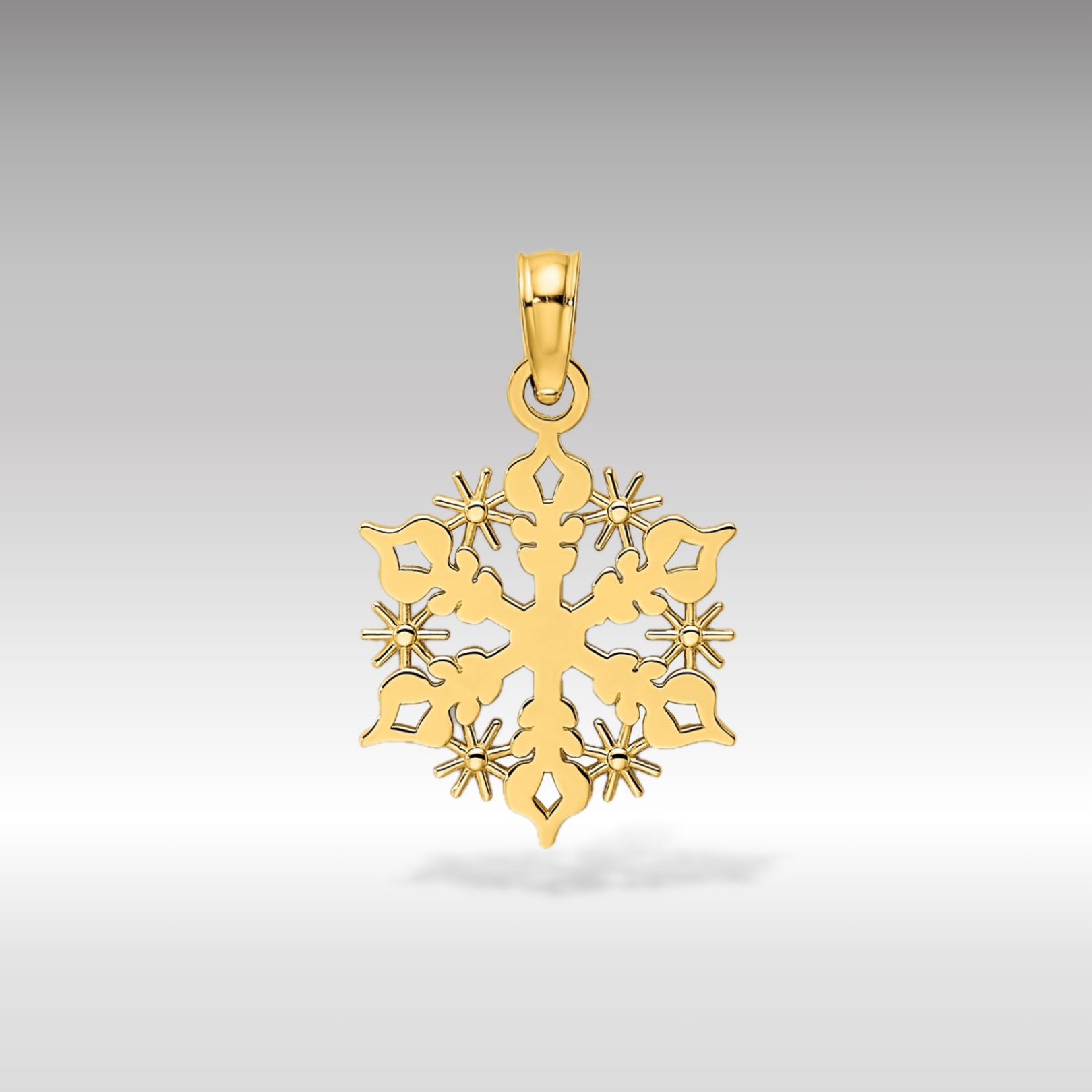 14K Gold Intricate Snowflake Charm - Charlie & Co. Jewelry