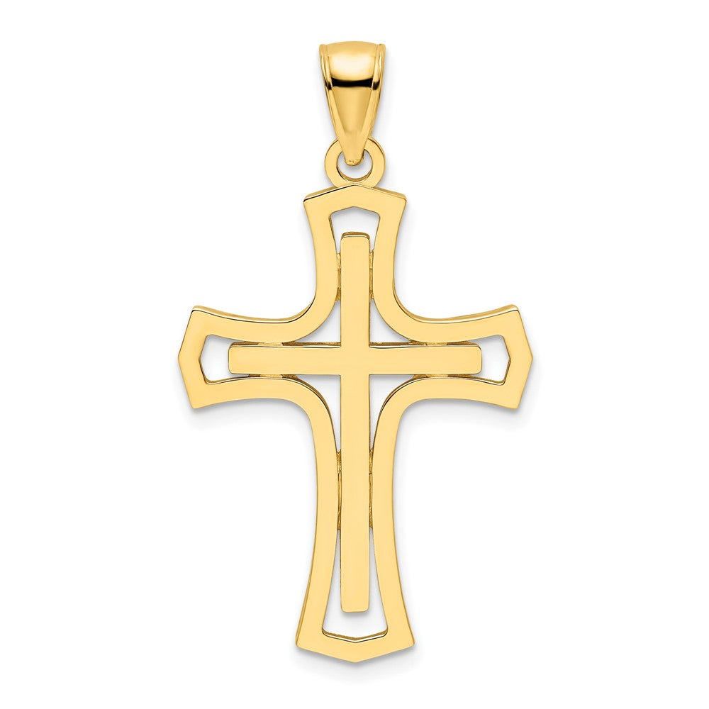 Charlie & Co Jewelry | 14k Polished Double Cross Pendant - Model K9875
