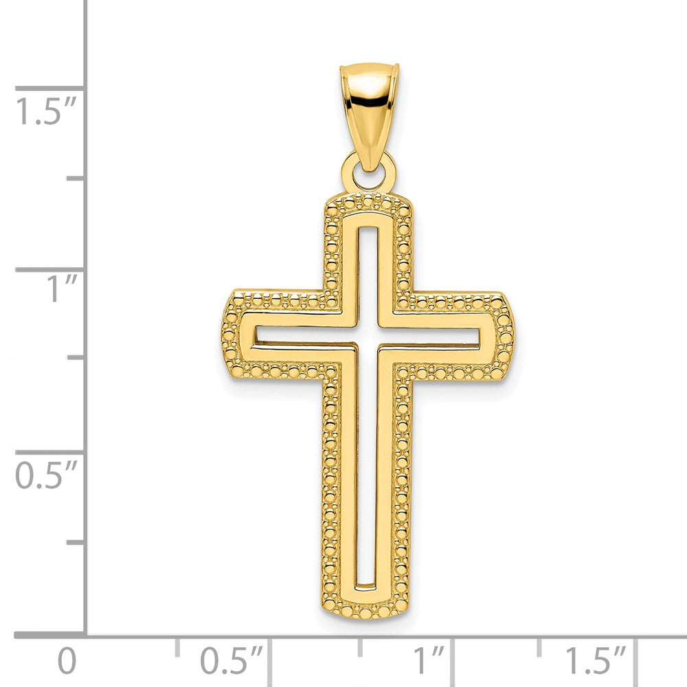 Charlie & Co Jewelry | 14k Polished Beaded Cross Pendant - Model K9876