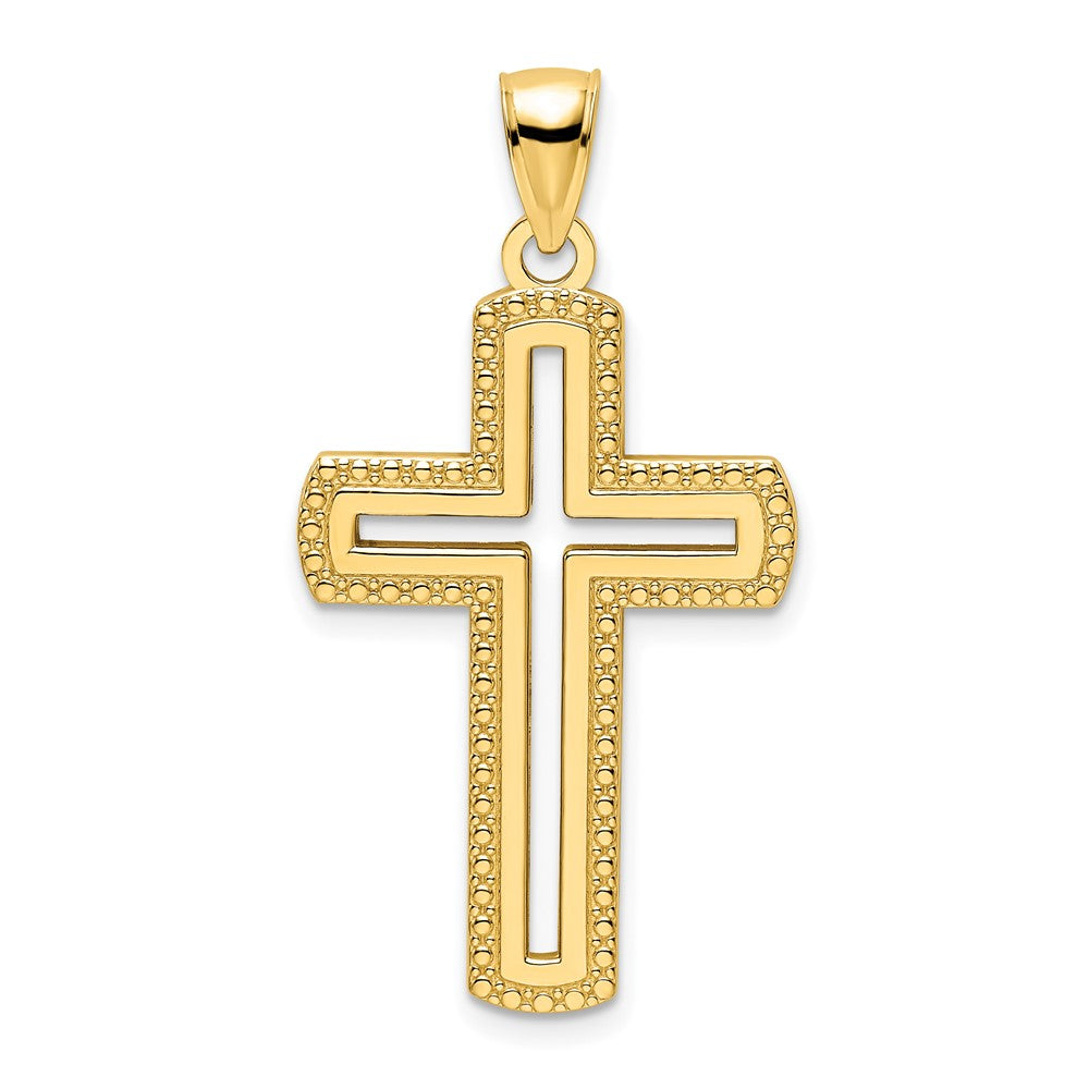 Charlie & Co Jewelry | 14k Polished Beaded Cross Pendant - Model K9876