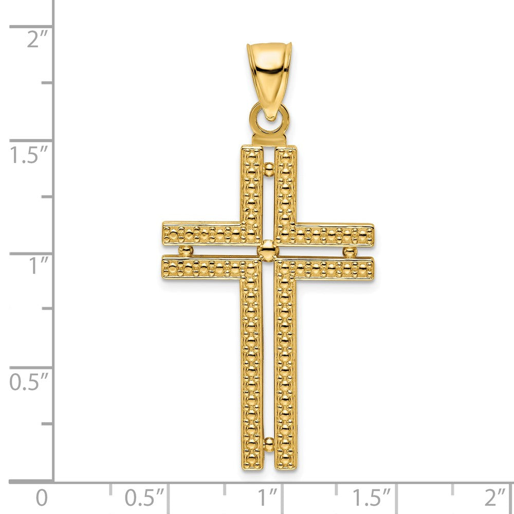 Charlie & Co Jewelry | 14k Polished Beaded Cross Pendant - Model K9885