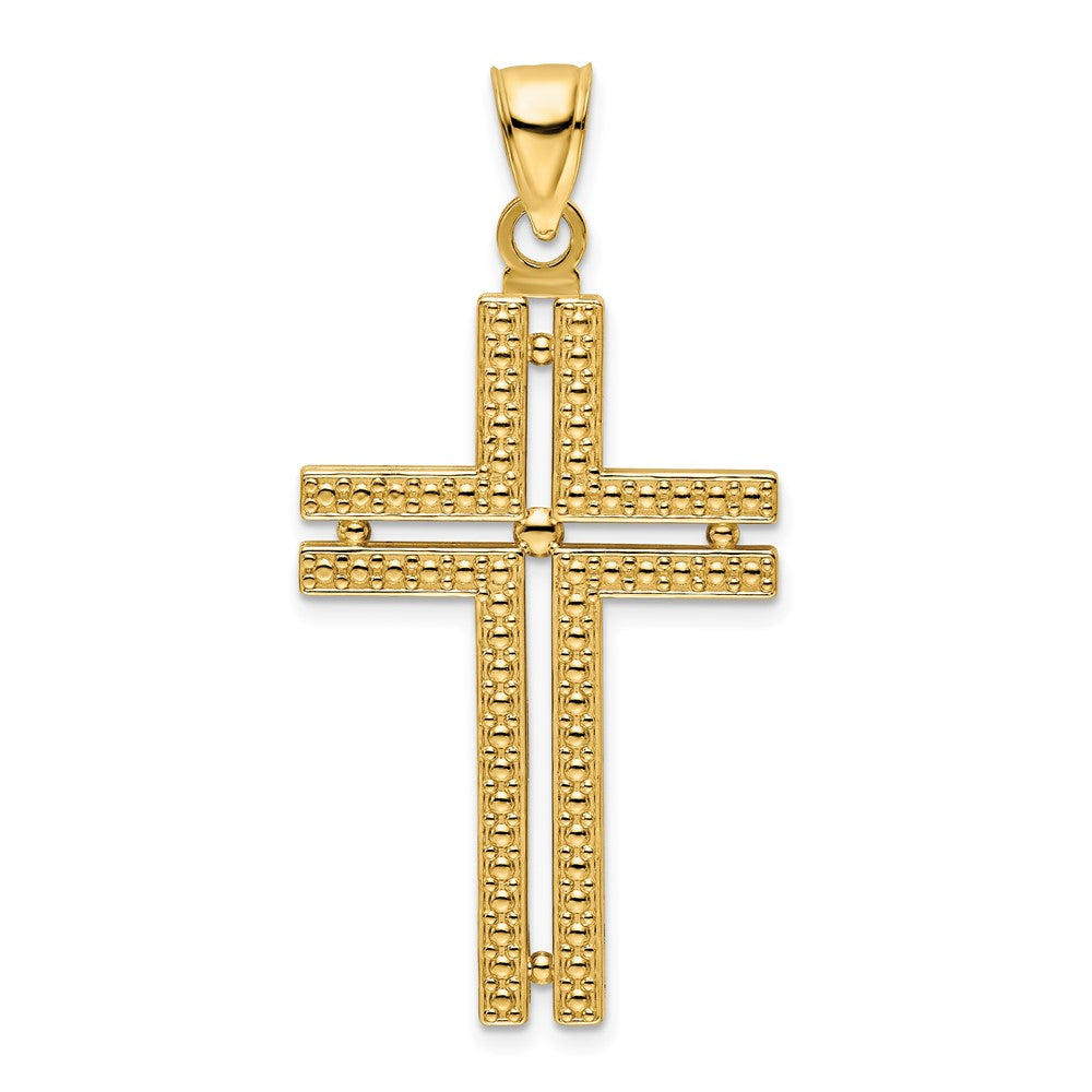 Charlie & Co Jewelry | 14k Polished Beaded Cross Pendant - Model K9885