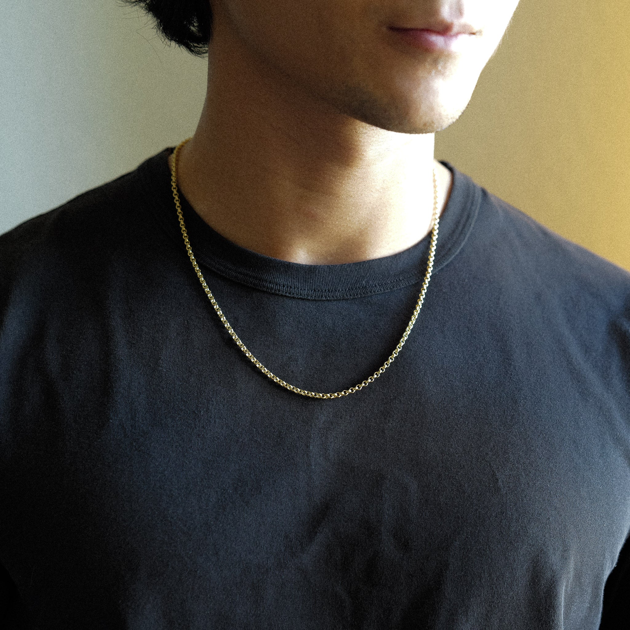 3mm 14K Gold Round Rolo Cable Chain - Model 0153 - Charlie & Co. Jewelry