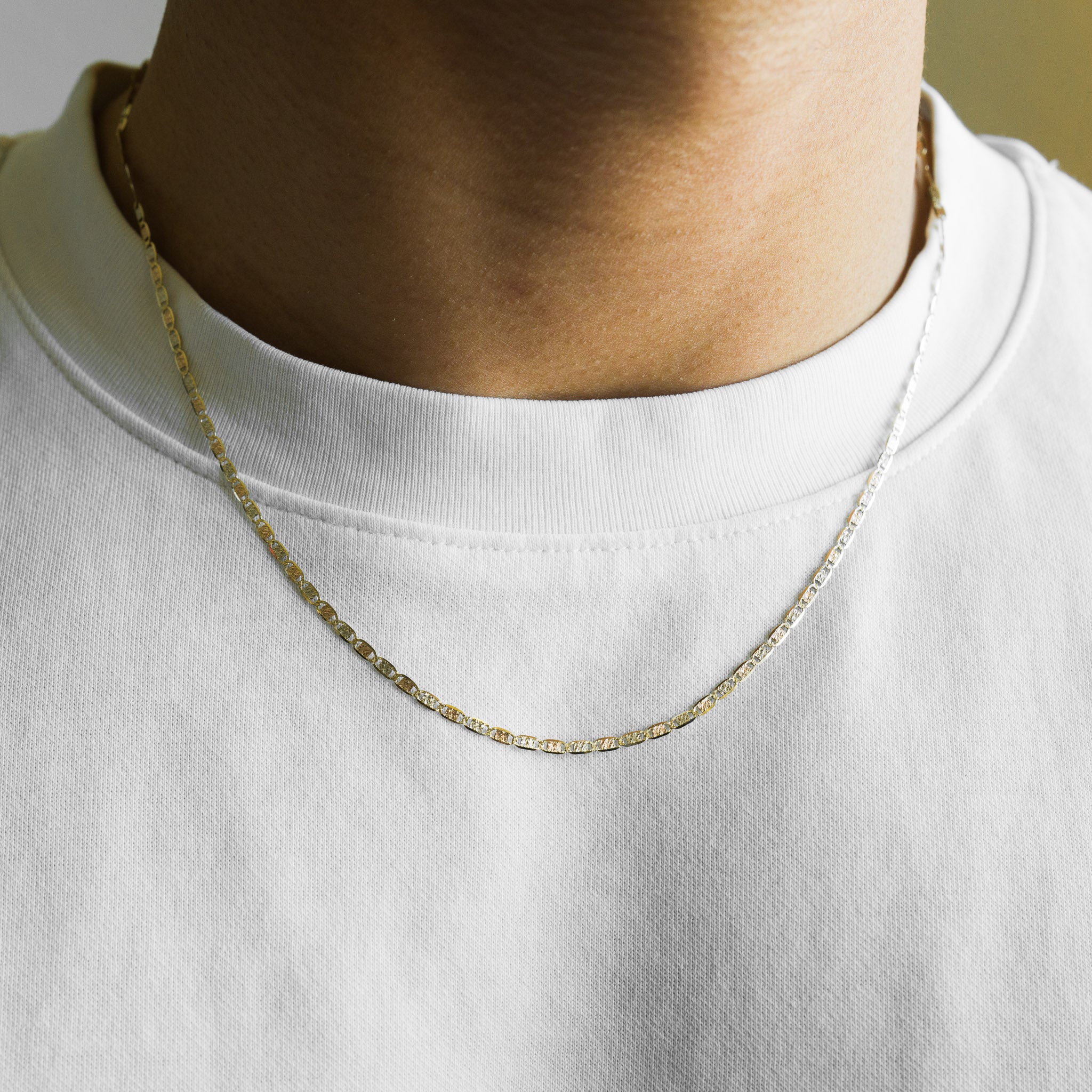 2.1mm 14K Gold Tri Colors Valentino Chain - Model 0117 - Charlie & Co. Jewelry
