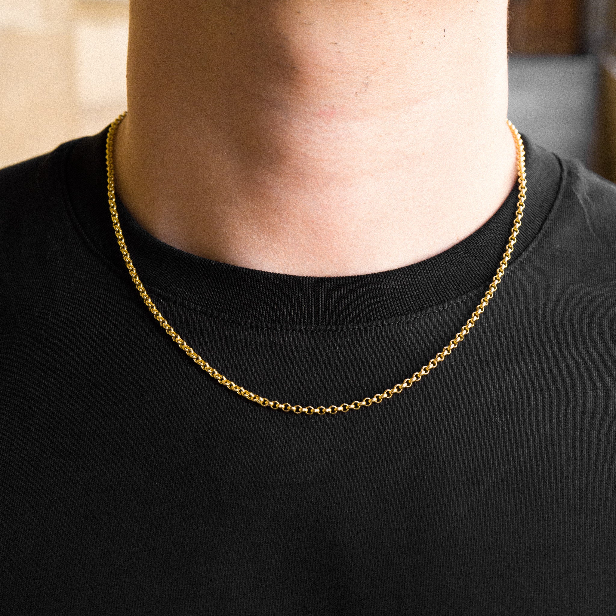 3mm 14K Gold Round Rolo Cable Chain - Model 0153 - Charlie & Co. Jewelry