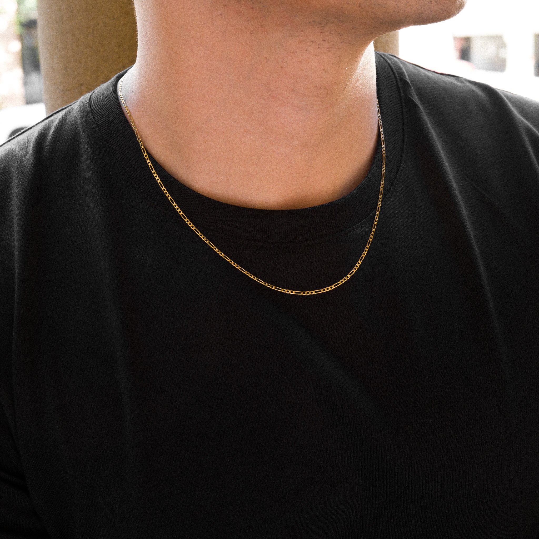 2mm 14K Gold Solid Figaro Chain With - Model 0105 - Charlie & Co. Jewelry