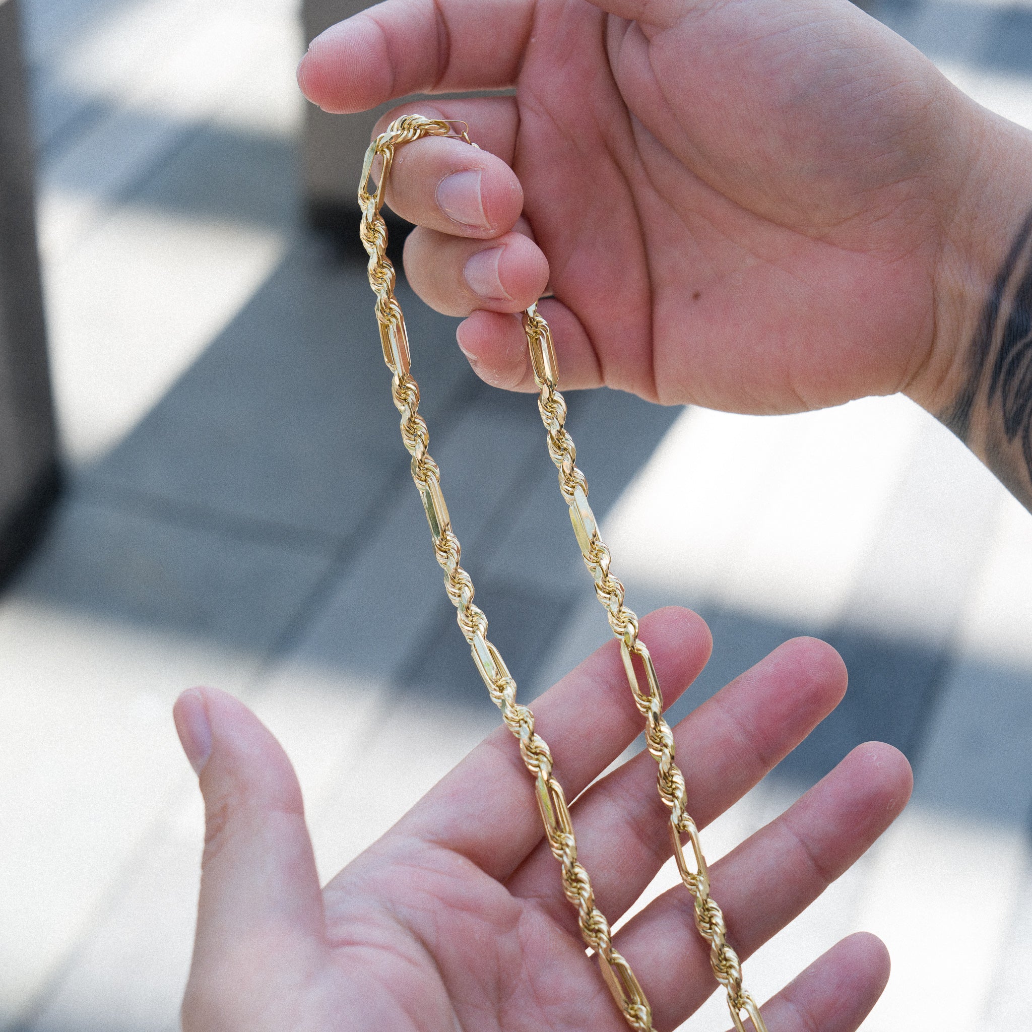 14k Gold 5mm Hollow Figaro Rope Chain - Model CH-0602