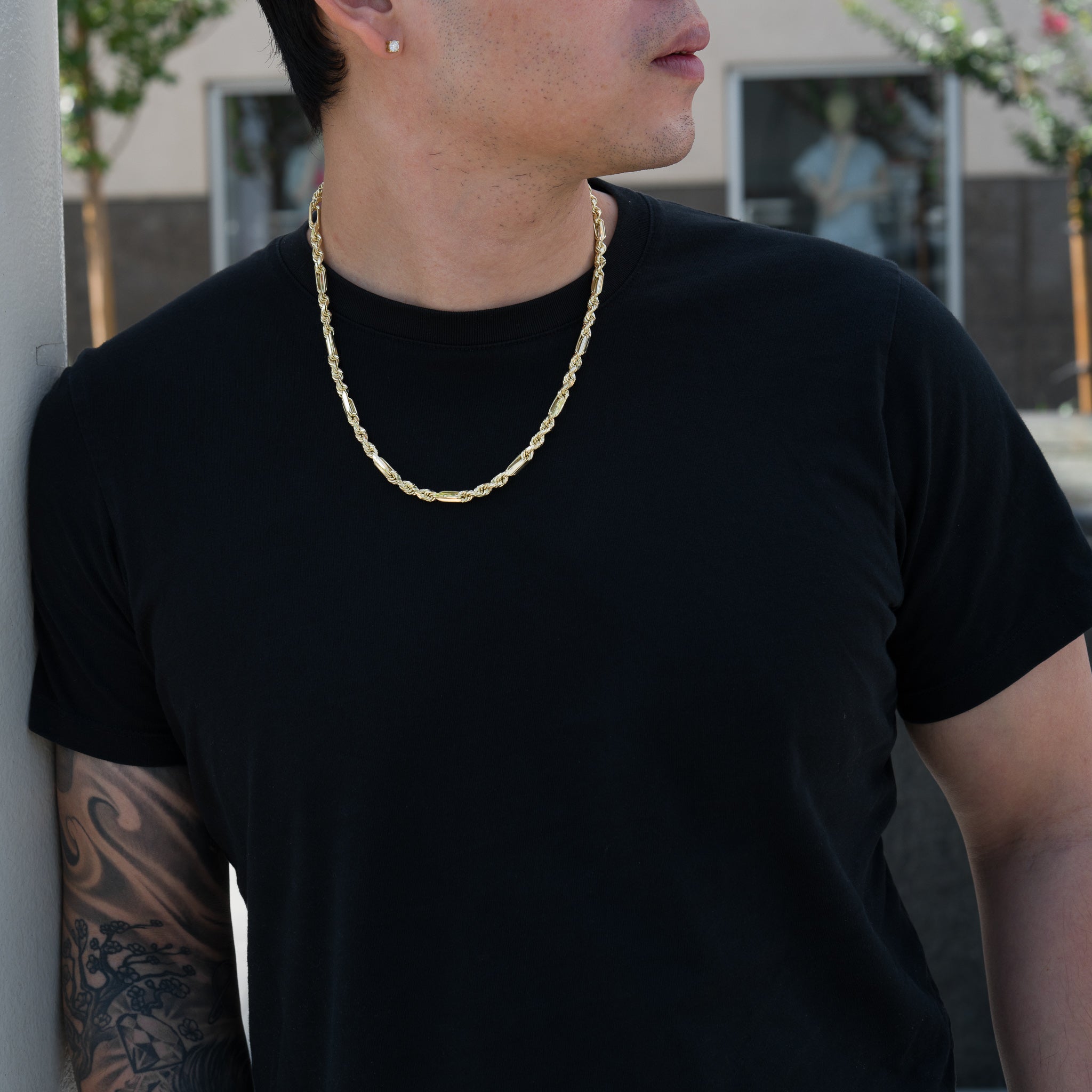 14k Gold 5mm Hollow Figaro Rope Chain - Model CH-0602