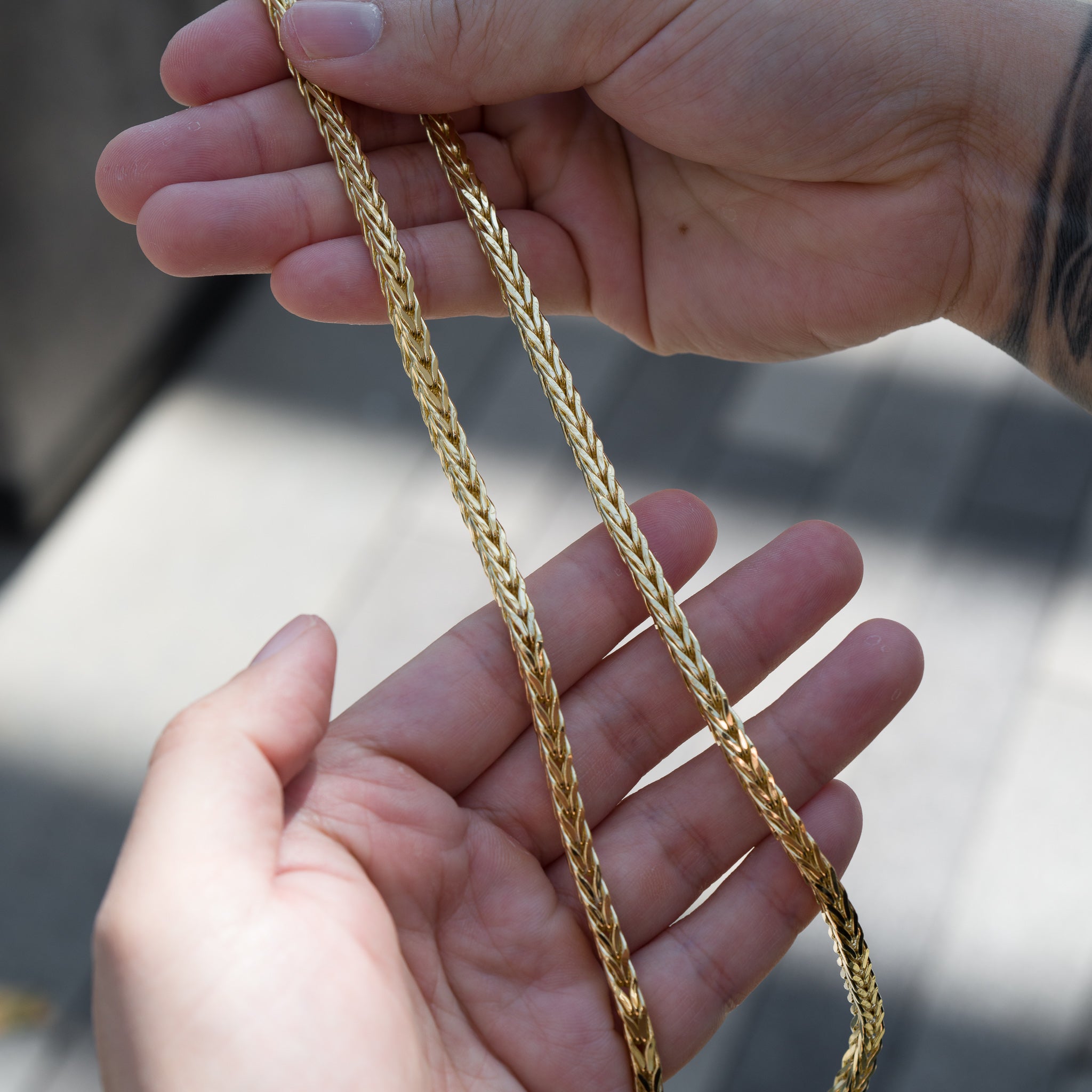 14k Gold 4.5mm Hollow Square Franco Chain - Model CH-0644