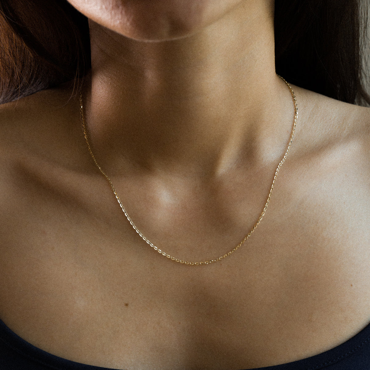 14K Gold 1.6mm Solid Diamond-Cut Cable Chain - Model 0231