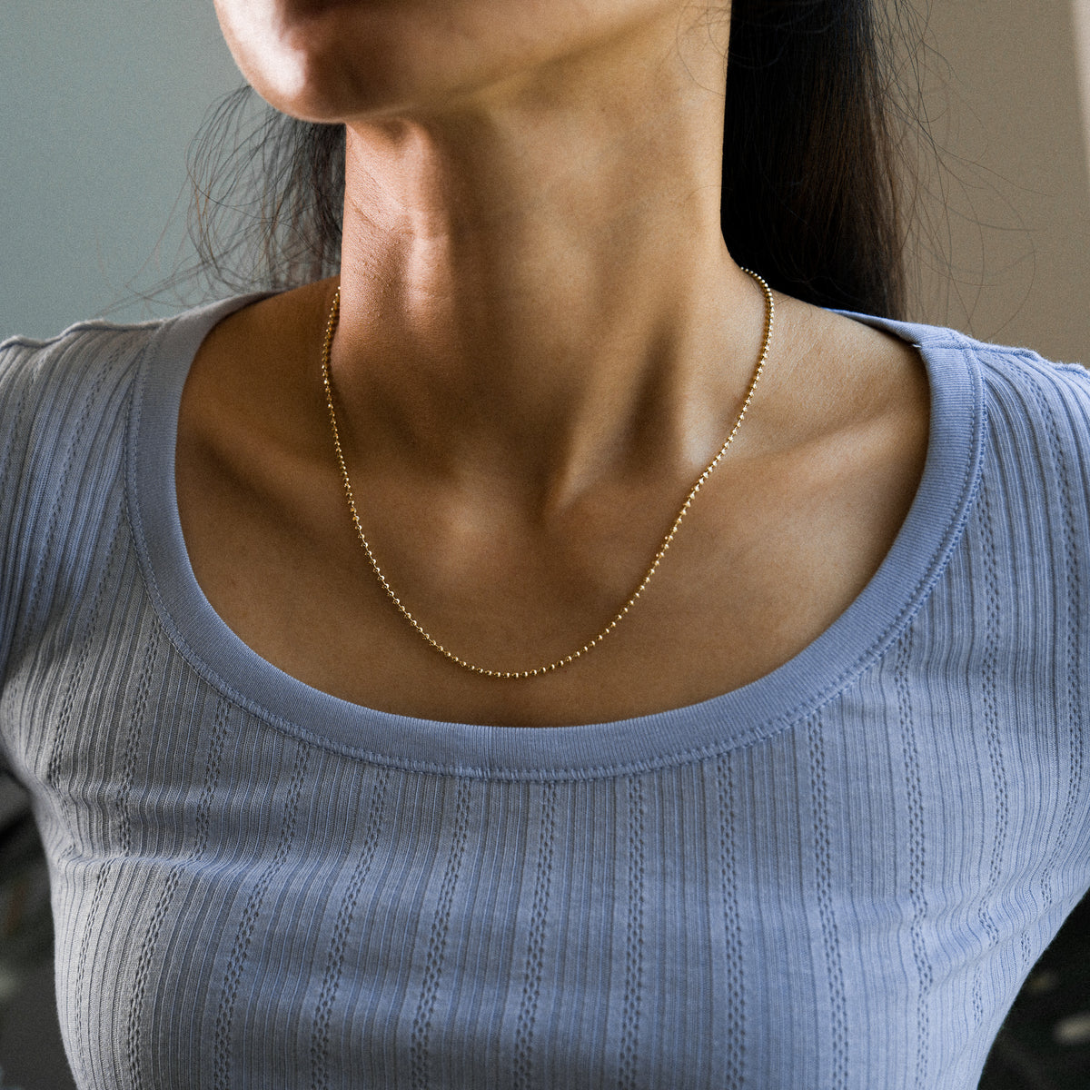 14k Gold 2mm Solid Moon-cut Bead Chain - Model CH-0472 - Charlie & Co. Jewelry