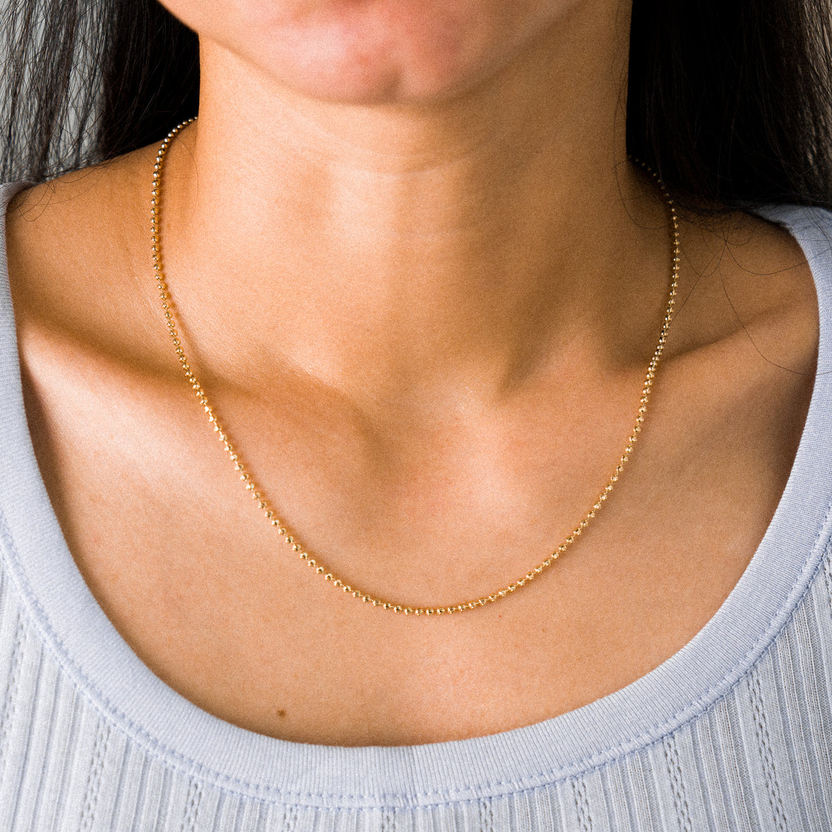 14k Gold 2mm Solid Moon-cut Bead Chain - Model CH-0472 - Charlie & Co. Jewelry