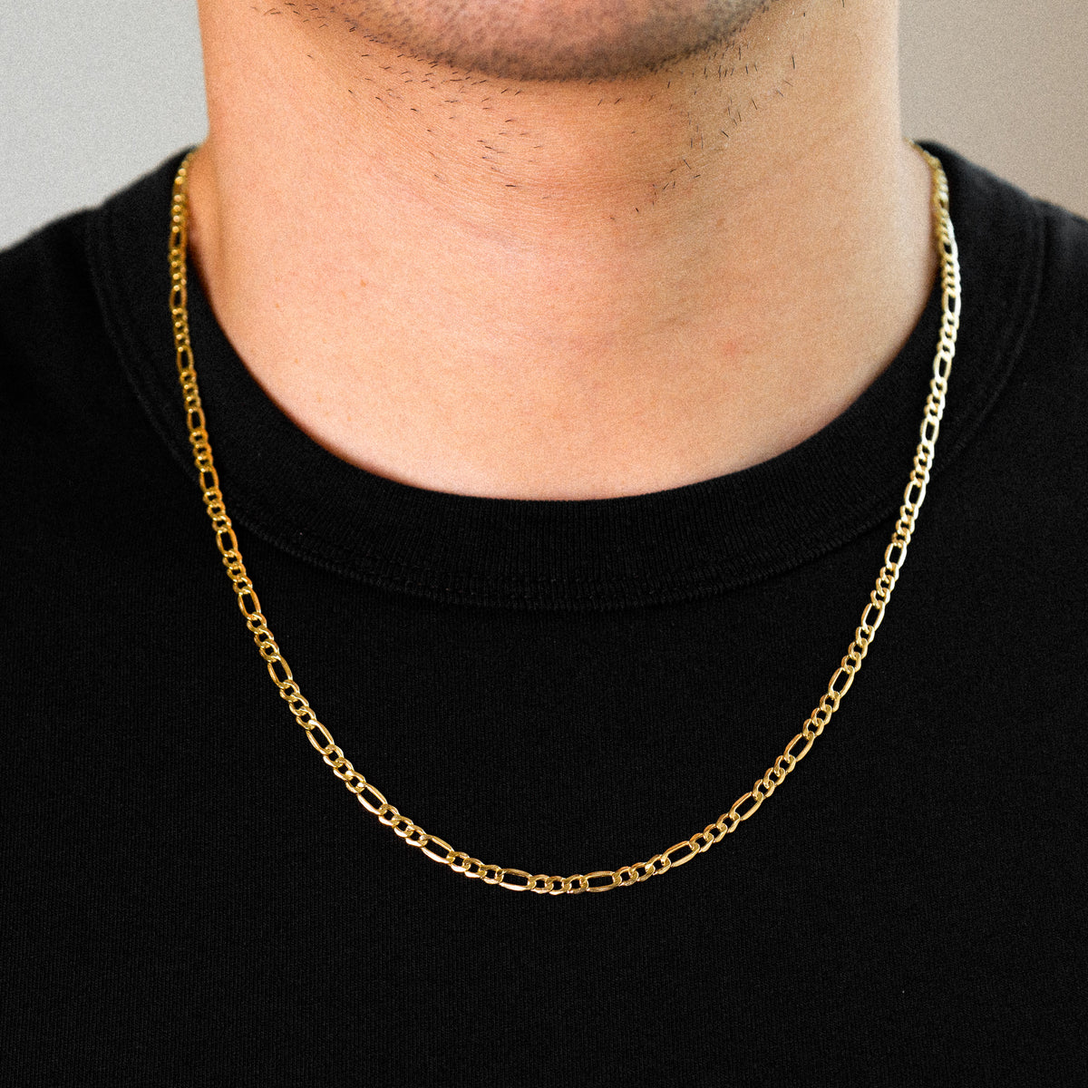 14k Gold 3.2mm Hollow Figaro Chain - Model CH-0157