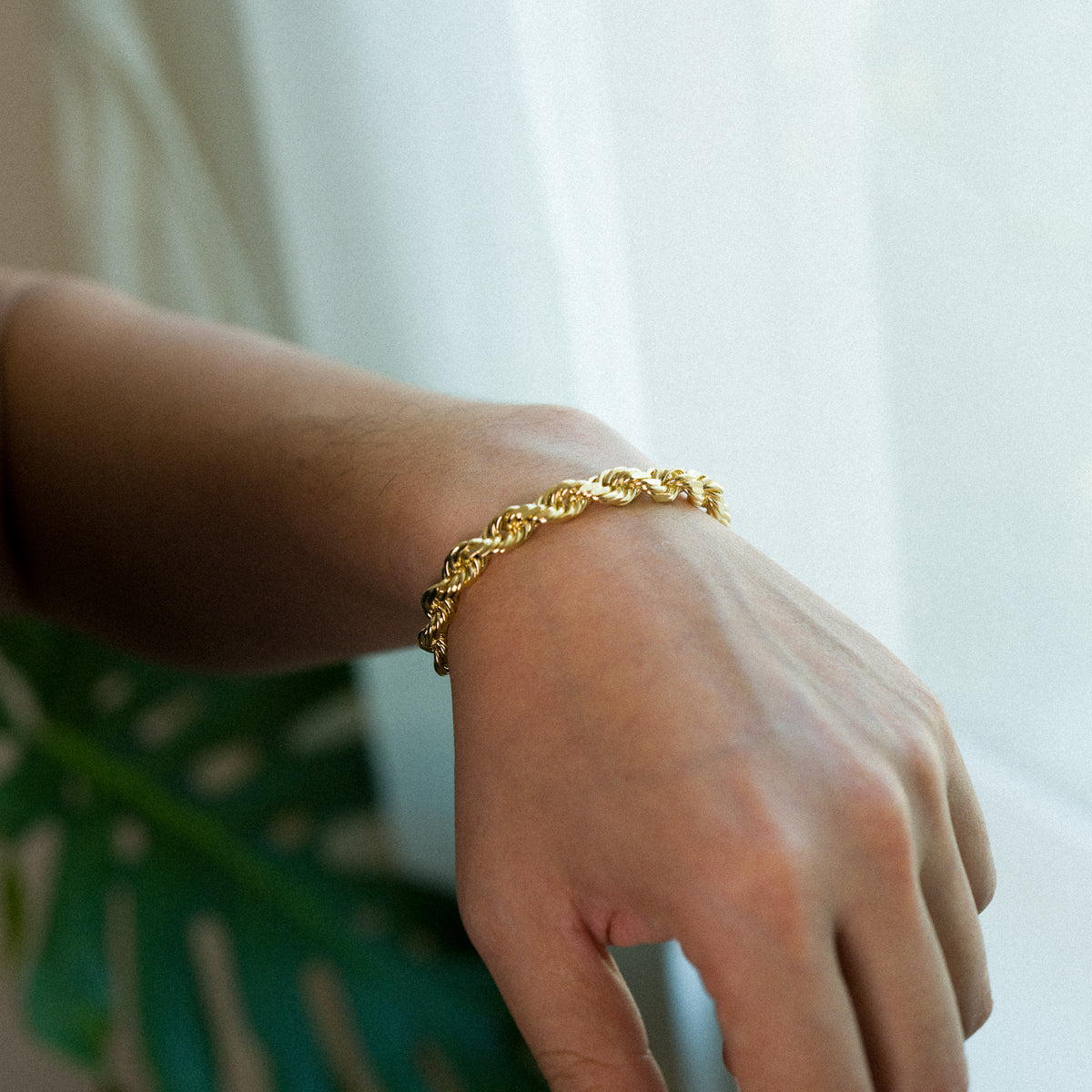 14k Gold Solid 7.8mm Rope Chain Bracelet 9 Inch - Model CH-0582 - Charlie & Co. Jewelry