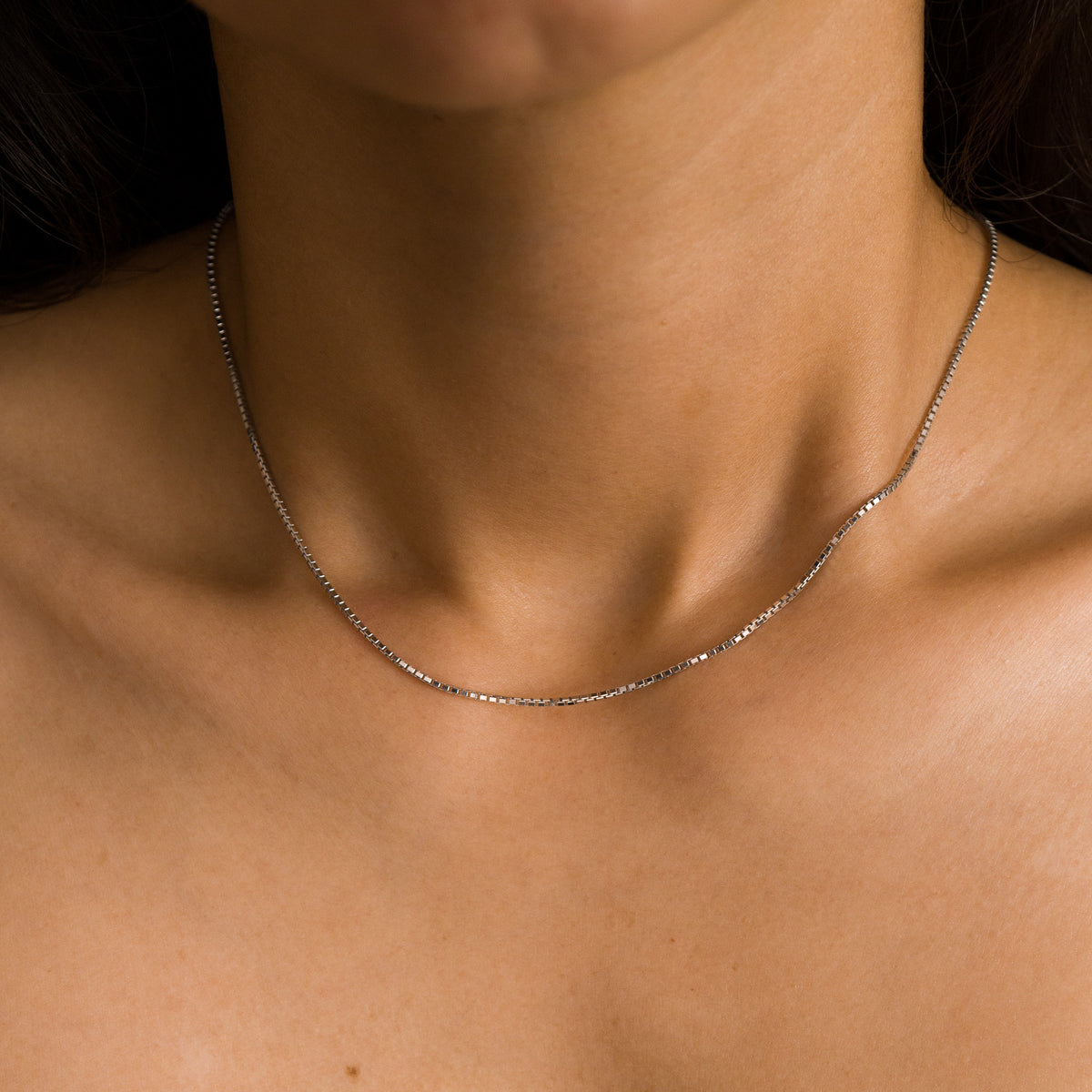 14K White Gold 1.2mm Box Chain - Model CH-0474