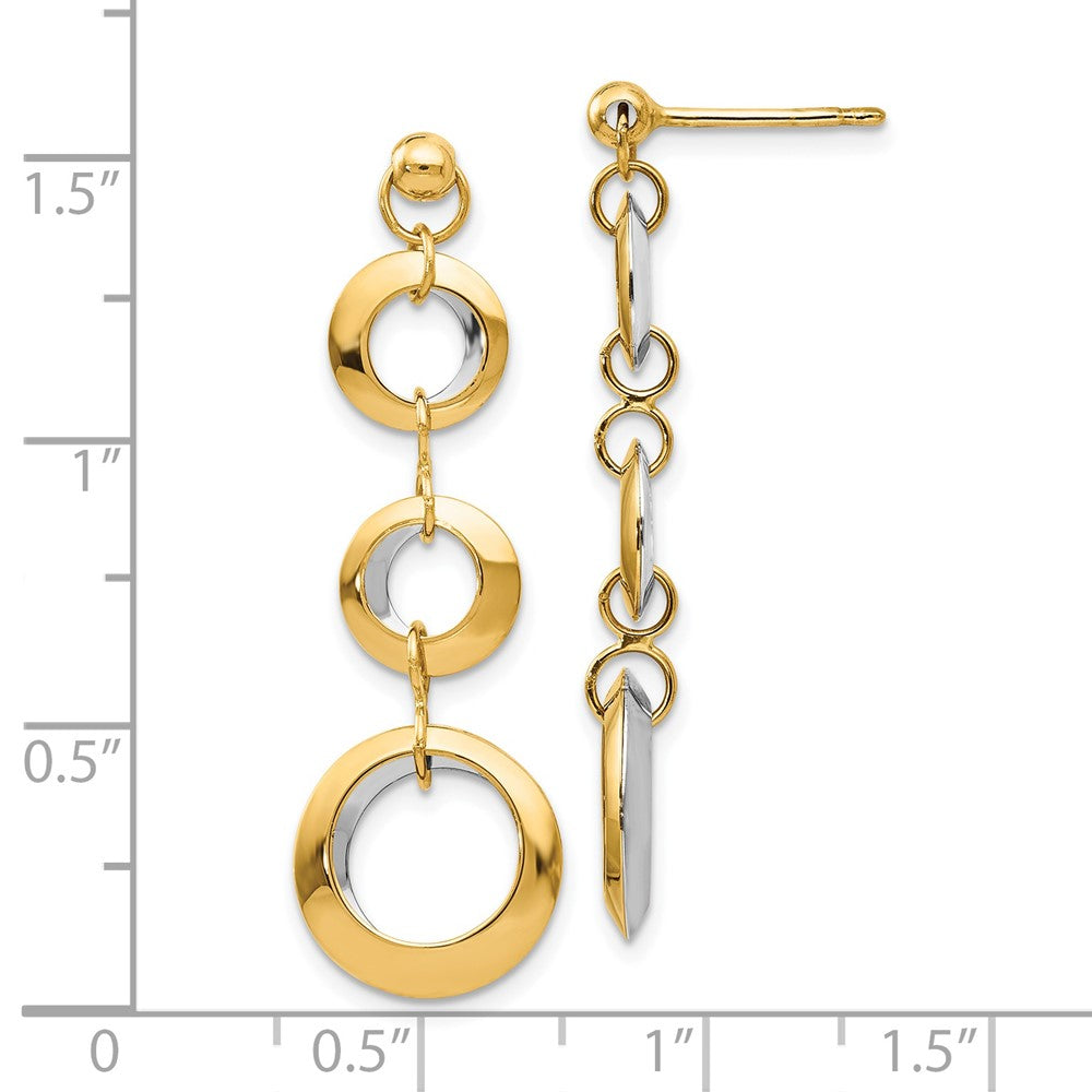 Gold Two-tone Polished Circle Reversible Post Earrings - Model LE1461 - Charlie & Co. Jewelry