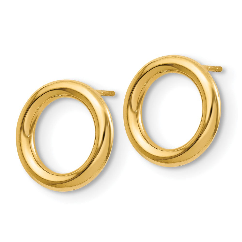 Gold Polished Circle Post Earrings - Model LE1489 - Charlie & Co. Jewelry