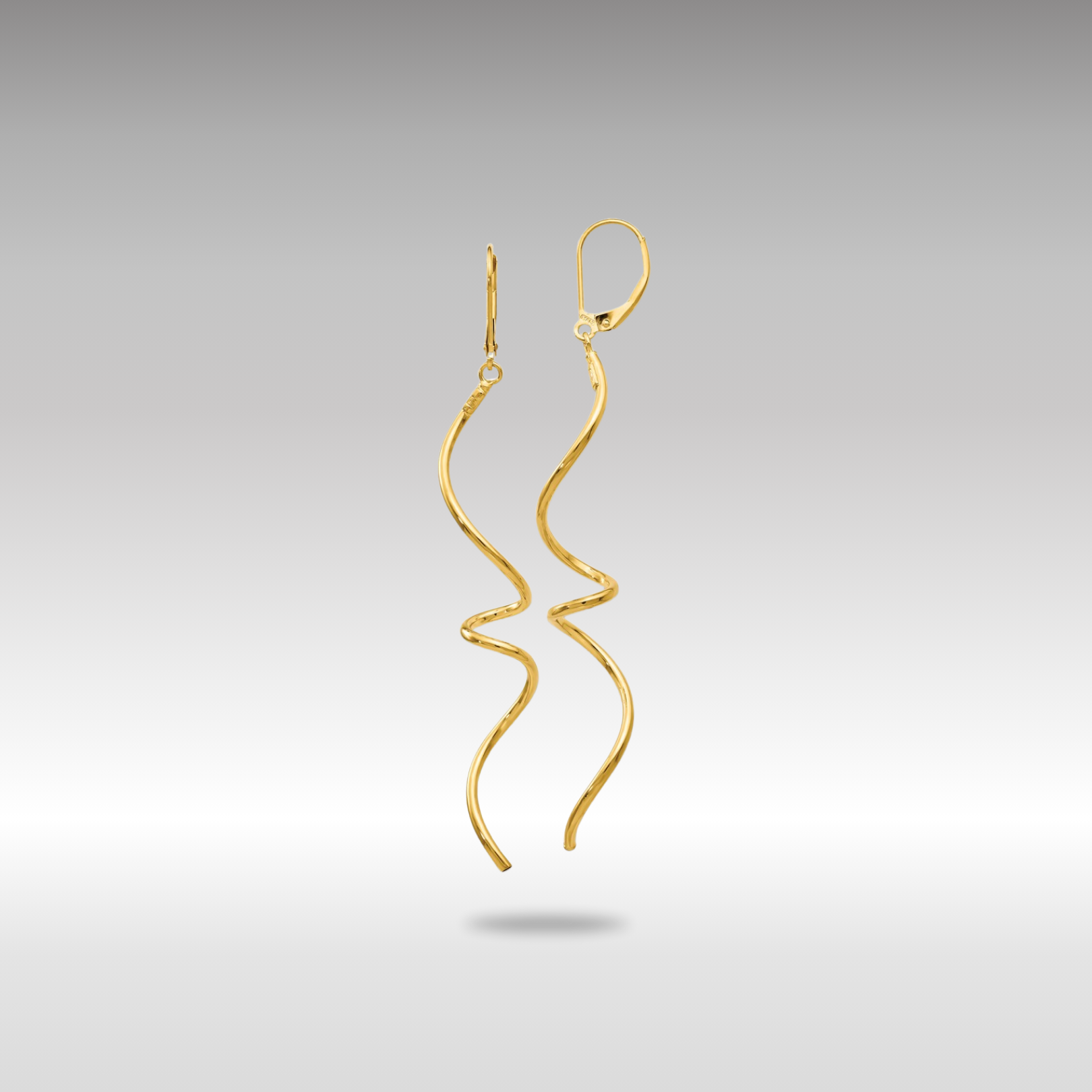 Gold Leslie's 14K Polished Twisted Leverback Earrings Model-LE1686 - Charlie & Co. Jewelry