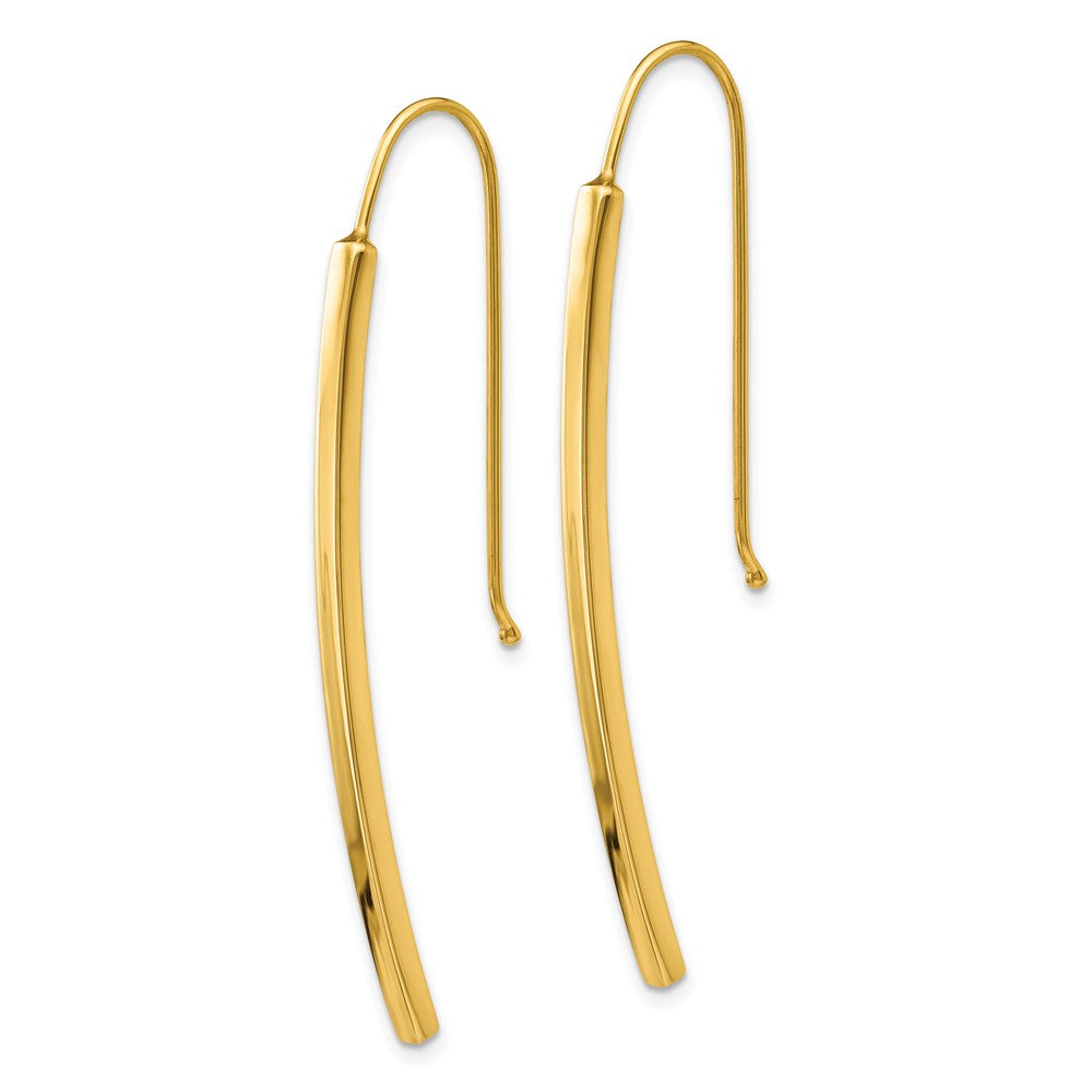 Gold Leslie's 14K Polished Dangle Bar Earrings - Model LE1720 - Charlie & Co. Jewelry