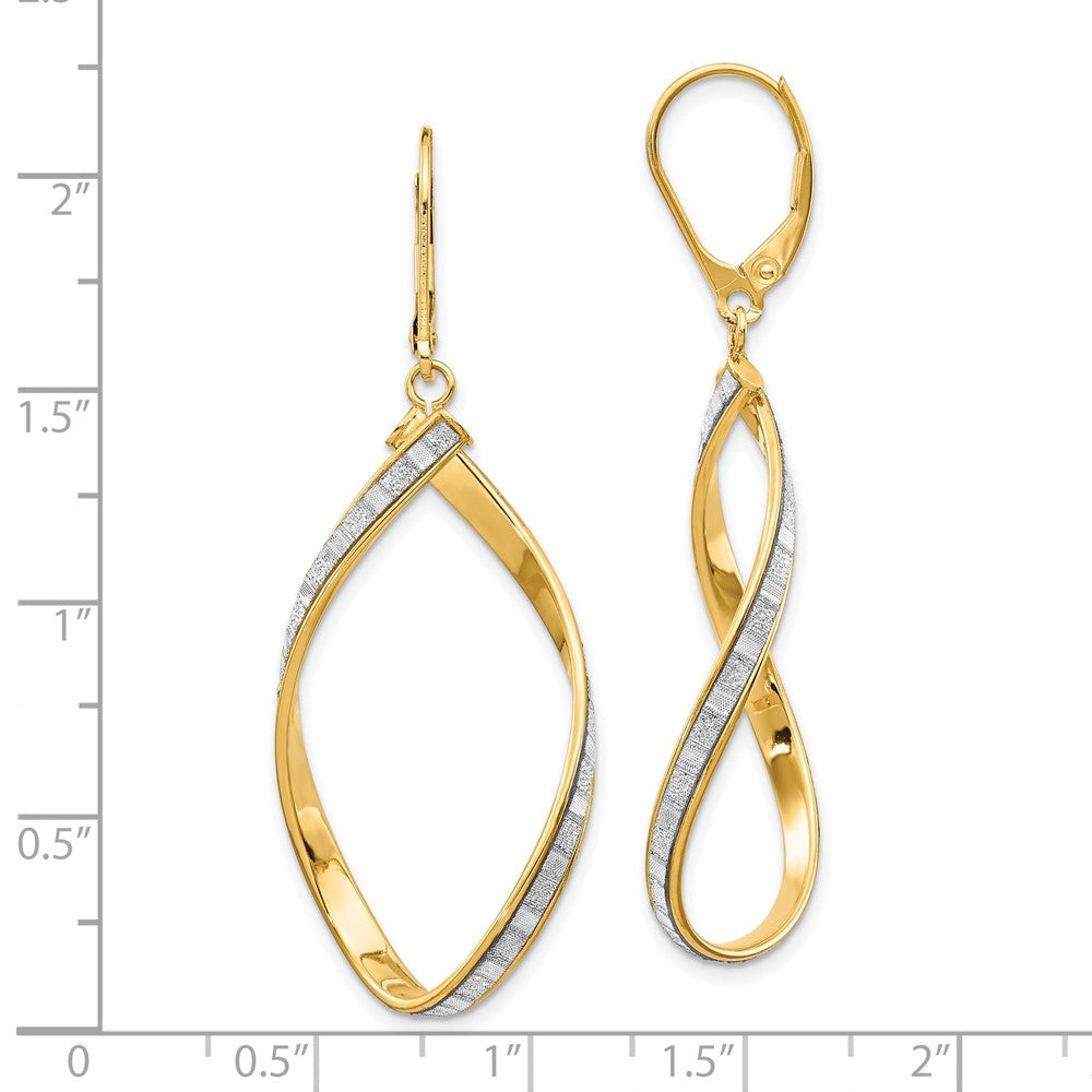 Gold Leslie's 14K Glimmer Infused Twisted Leverback Earrings - Model LE1852 - Charlie & Co. Jewelry