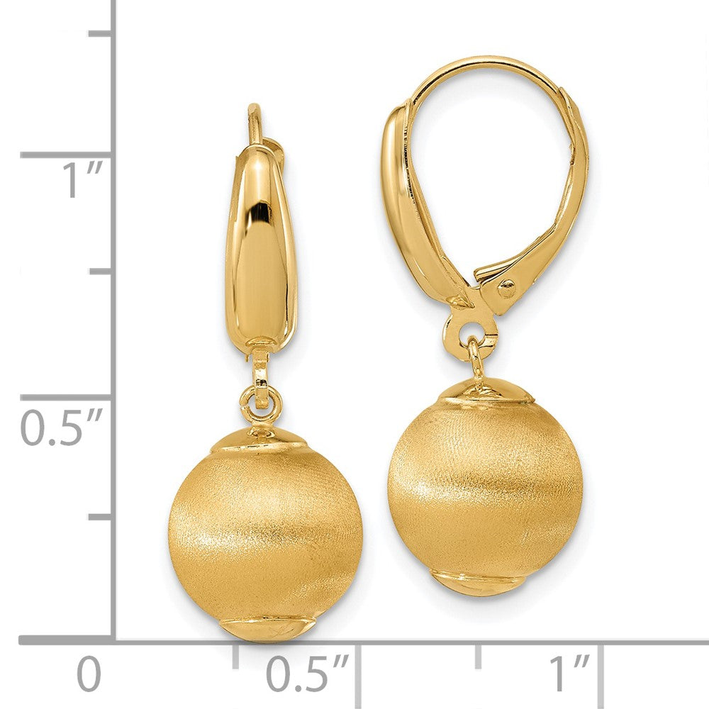 Gold Polished Textured Leverback Earrings - Model LE2213 - Charlie & Co. Jewelry