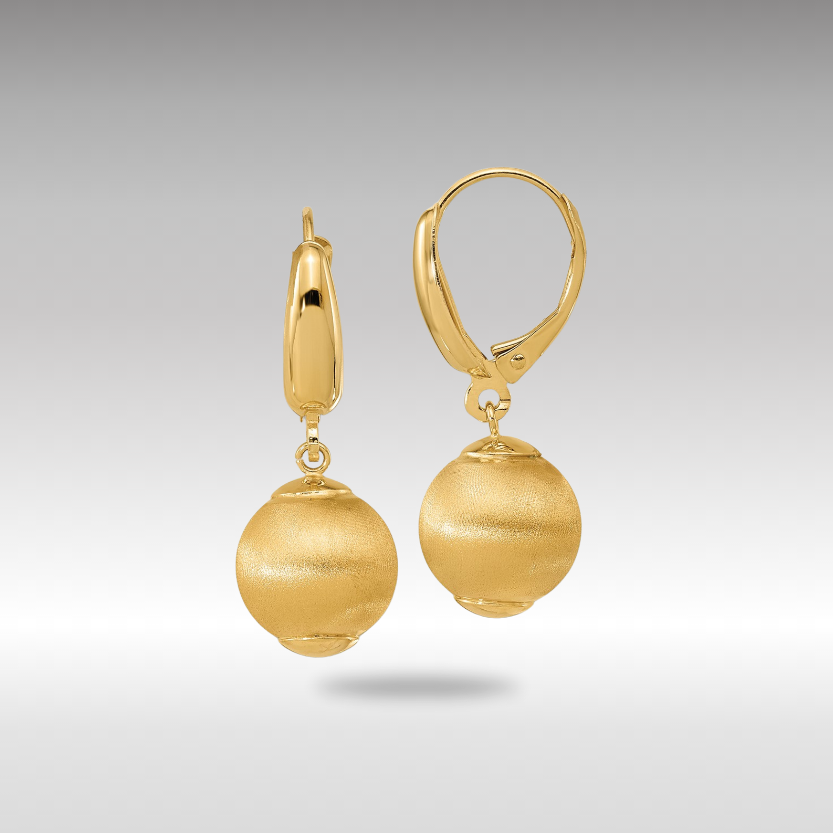 Gold Polished Textured Leverback Earrings - Model LE2213 - Charlie & Co. Jewelry