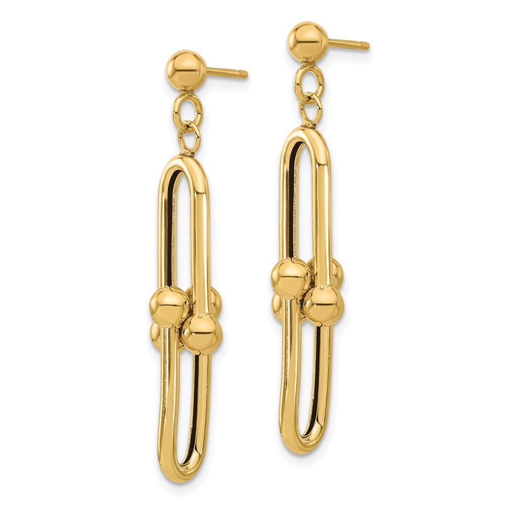 Gold Leslie's 14K Polished Fancy Link Dangle Earrings - Model LE2289 - Charlie & Co. Jewelry